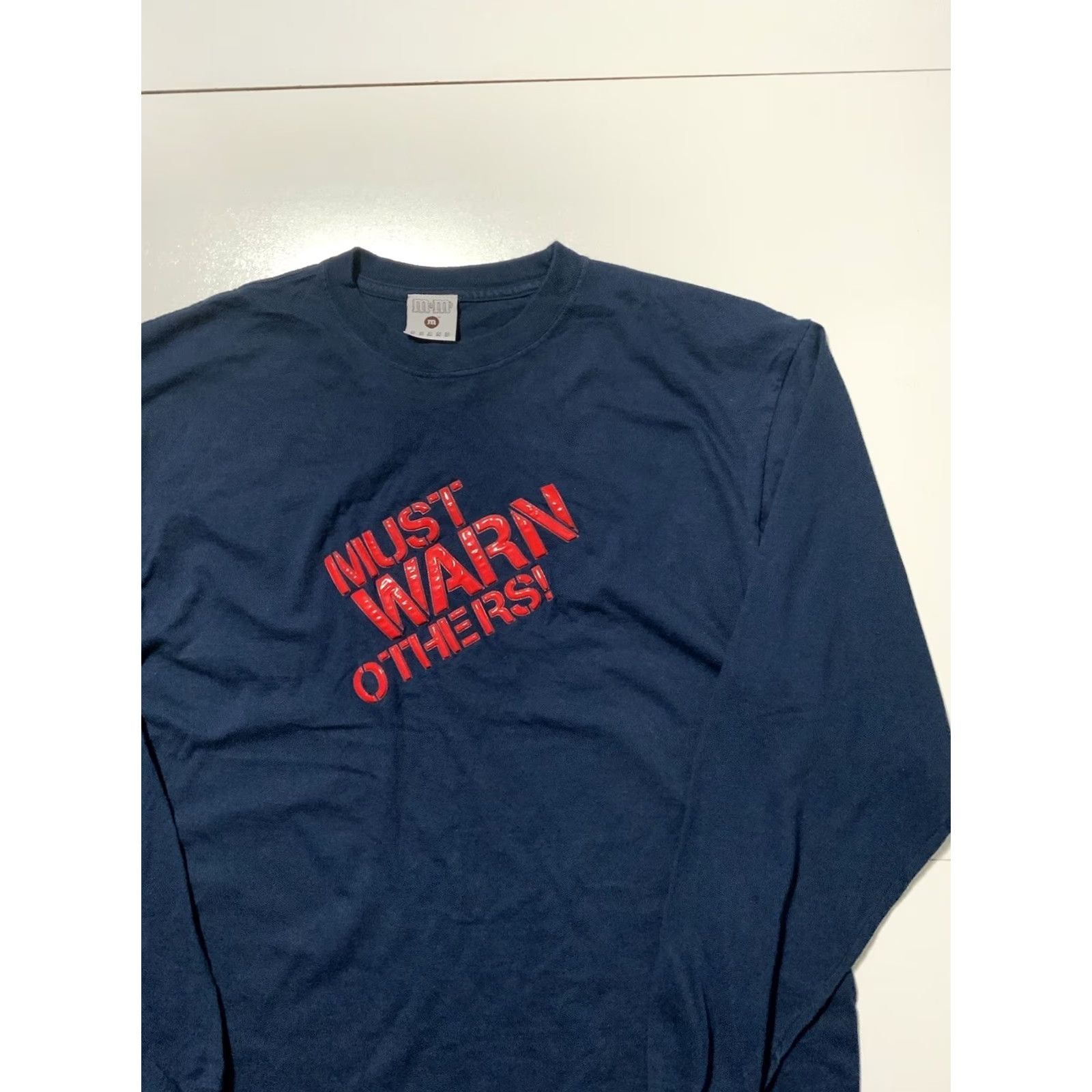 Other VINTAGE M&M’s Mars Incorporated Must Warn Others 3D L/S Navy T-Shirt XL Mens Blue Size US XL / EU 56 / 4 - 3 Thumbnail