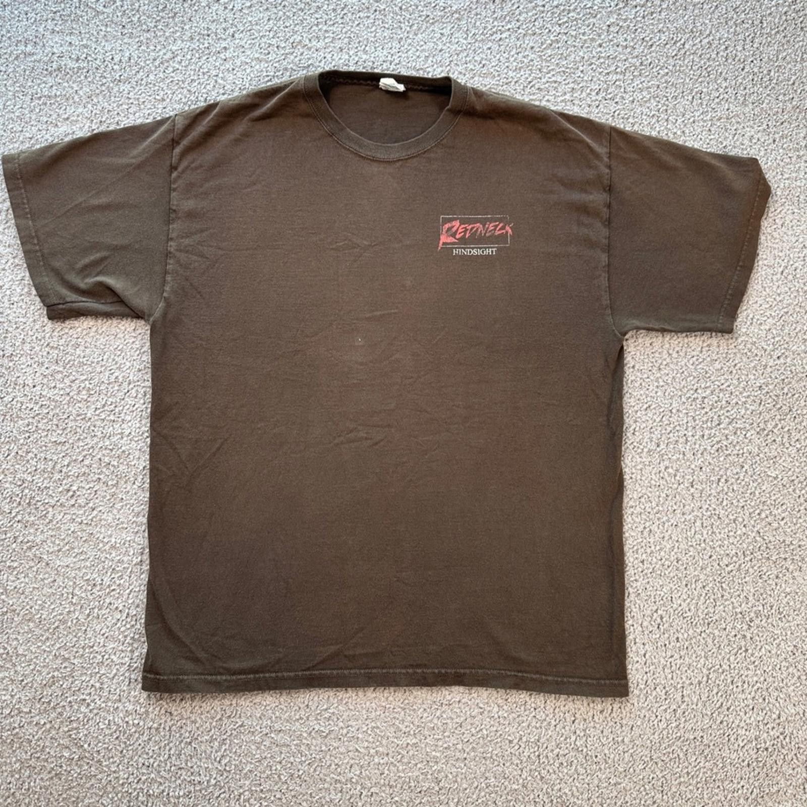 Delta Vintage 90s Redneck Hindsight T-Shirt Brown Mens Funny L Size US L / EU 52-54 / 3 - 2 Thumbnail
