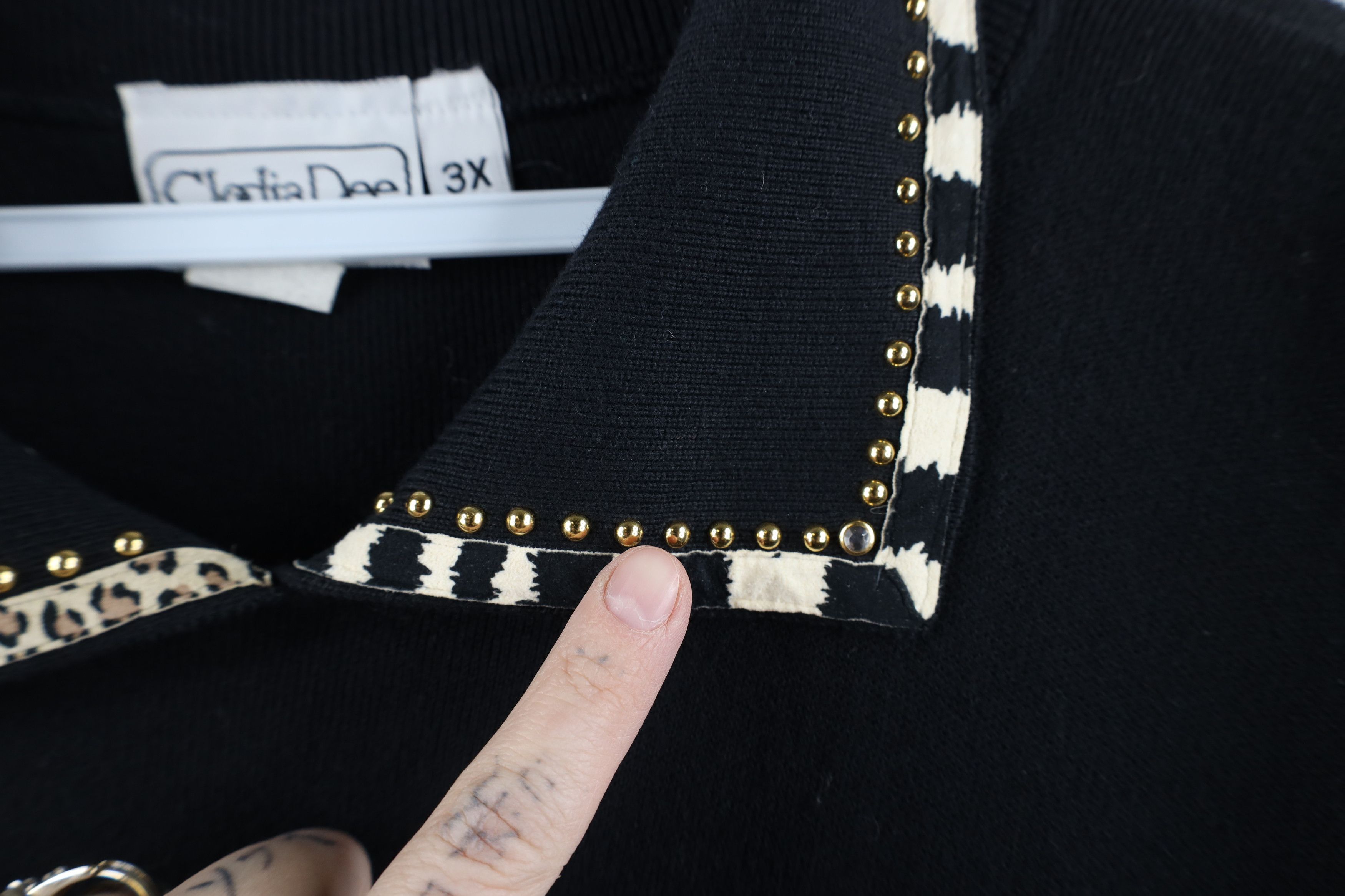 Vintage Deadstock Vtg 90s Streetwear Animal Collared Sweater USA Size 3XL / US 20-22 - 5 Thumbnail