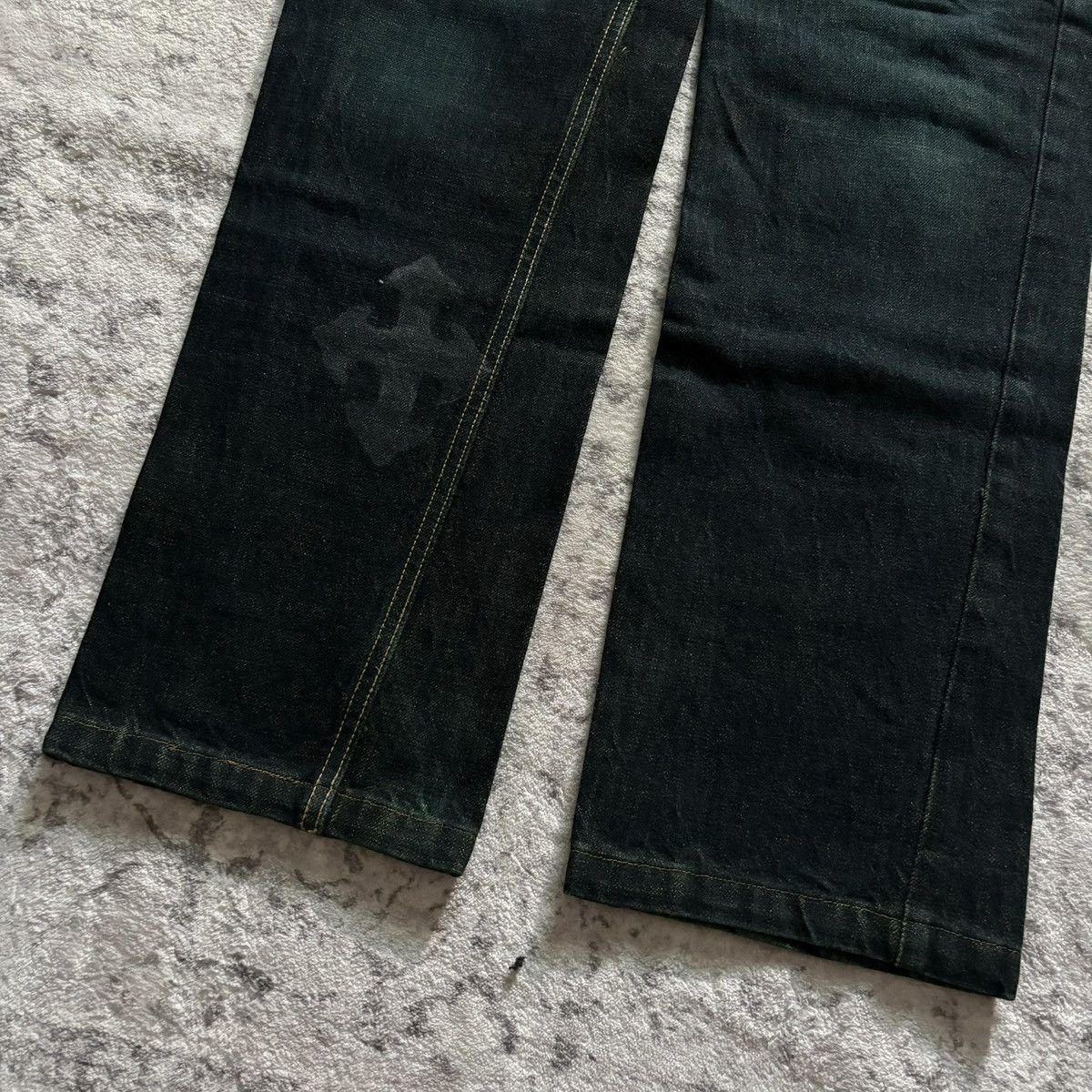Beauty Beast Beauty:Beast Cross Arrow Print Denim Jeans Dark Green | 3 Size US 32 / EU 48 - 2 Thumbnail
