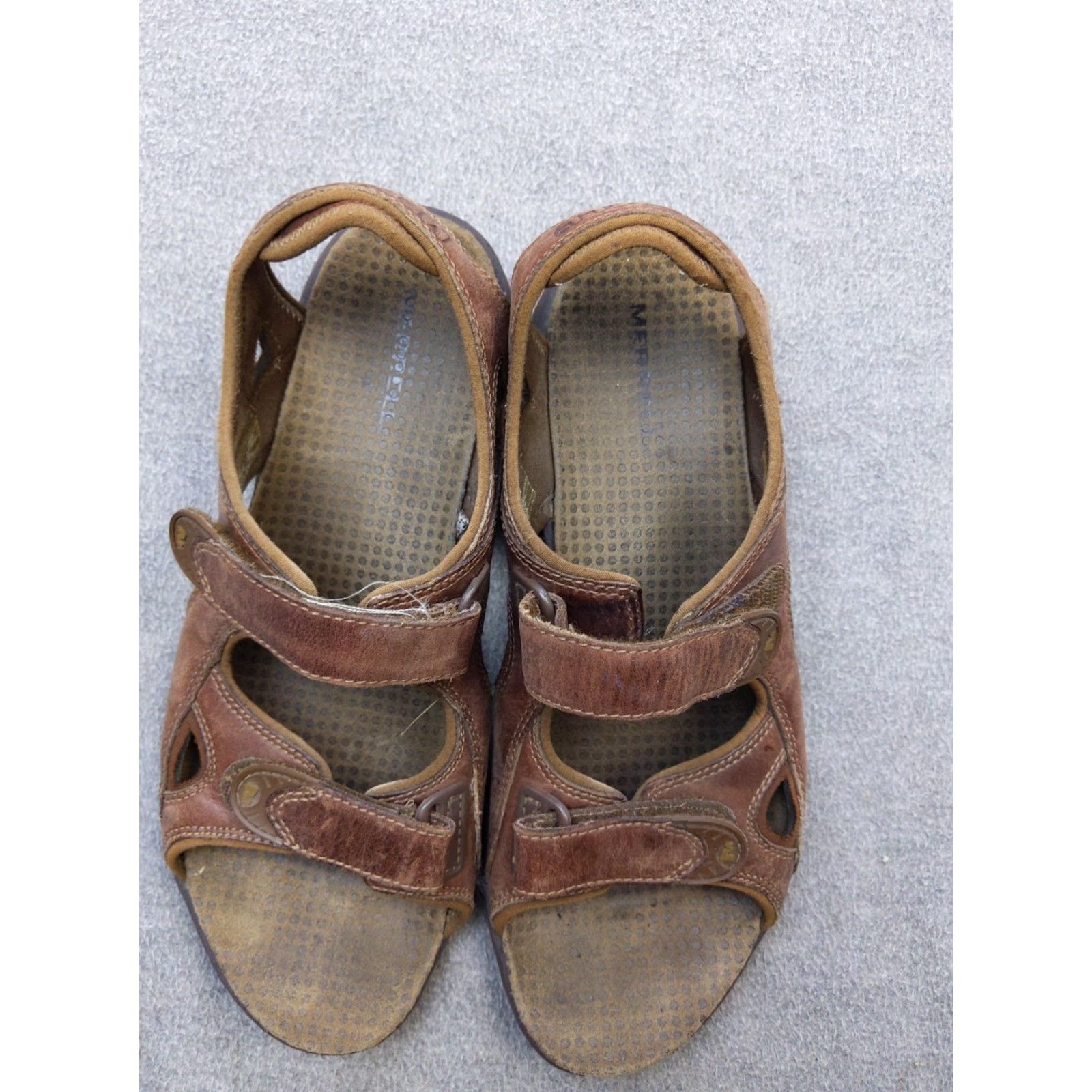 Merrell Merrell Leather Sandals Womens US 10 Brown Hook & Loop Comfort Walking Outdoor Size US 10 / IT 40 - 2 Thumbnail