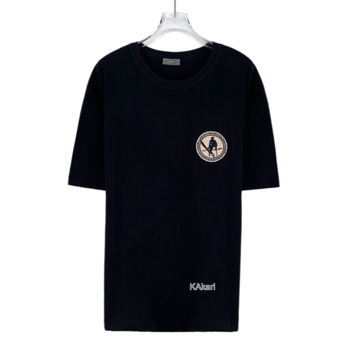 Dior Black Short-Sleeve T-Shirt with Circular Emblem Size US M / EU 48-50 / 2 - 1 Thumbnail