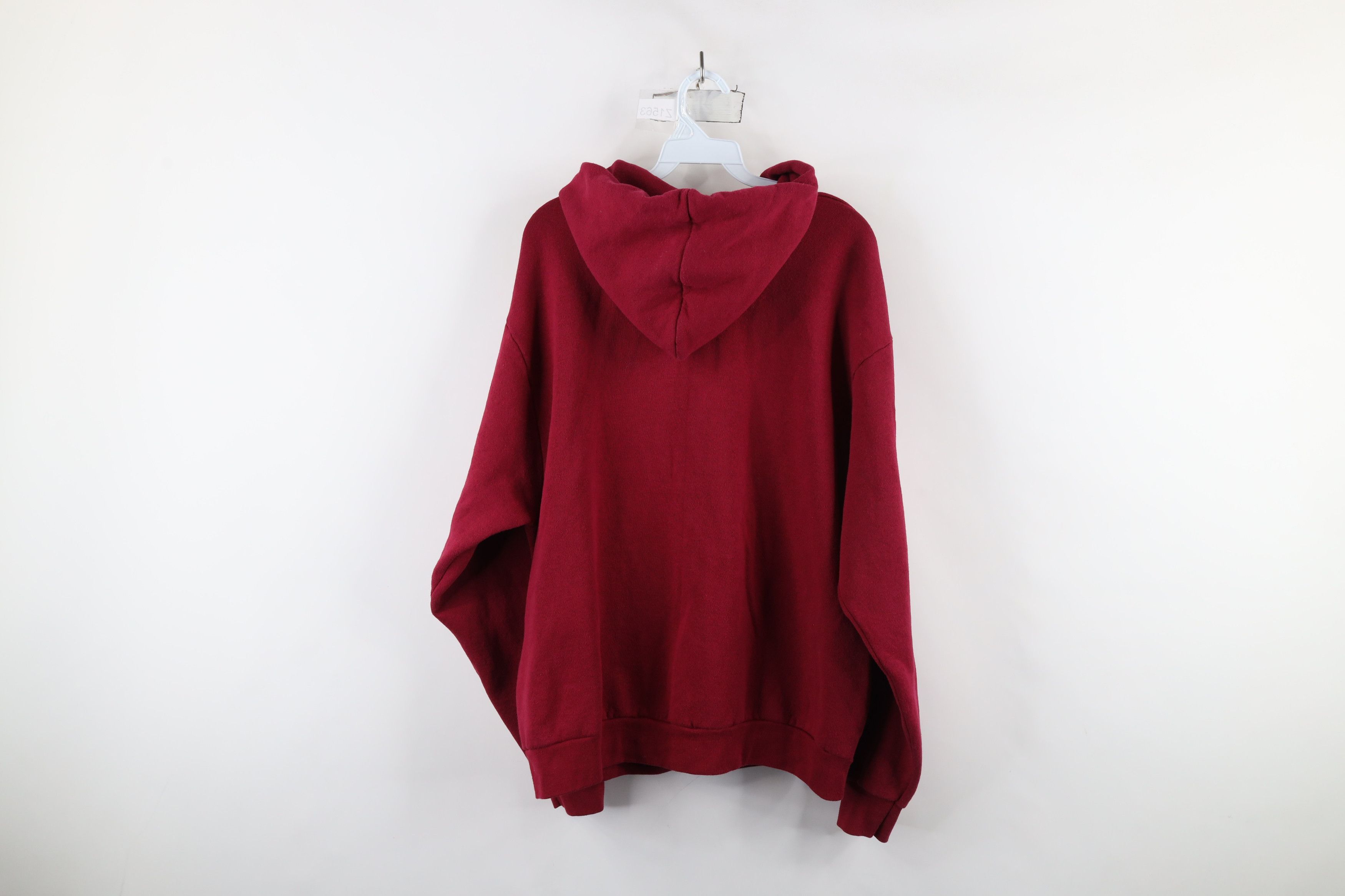 Vintage Vintage 90s Streetwear Full Zip Hoodie Sweatshirt Red USA Size US XL / EU 56 / 4 - 11 Thumbnail