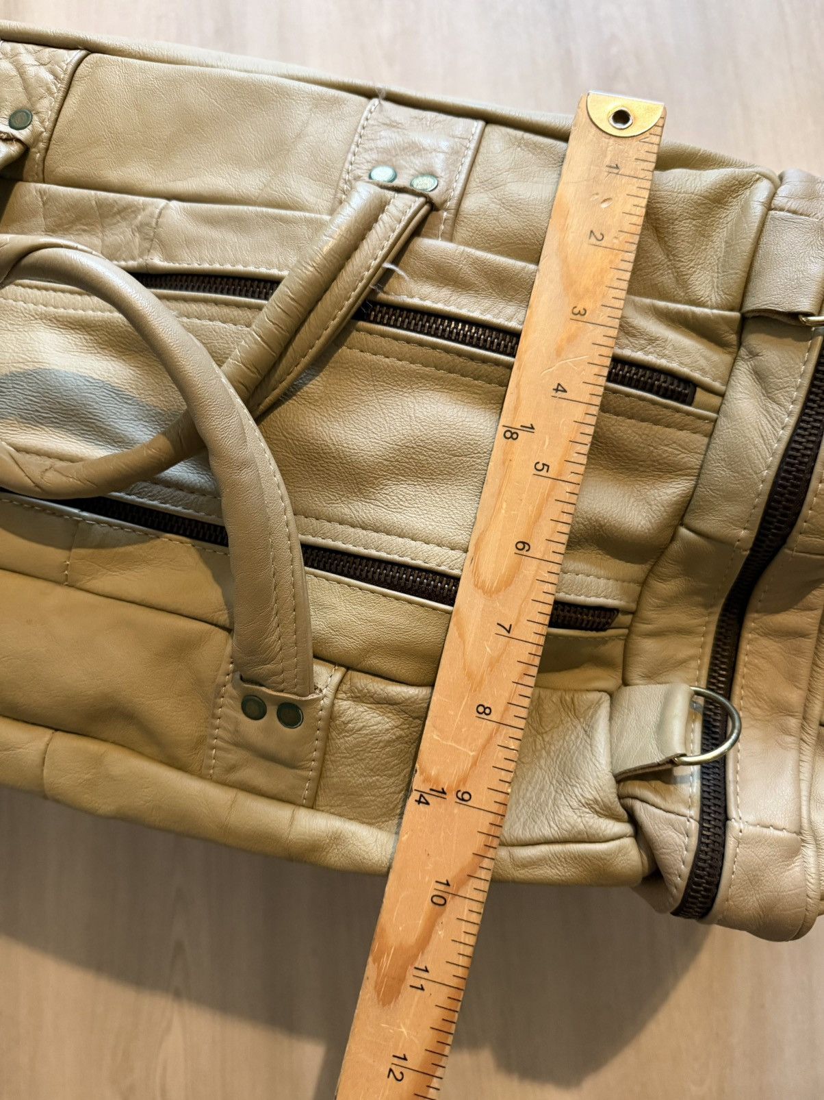 Vintage Vtg 70s 80s Geuine Leather Patchwork Duffle Bag Gym Travel Size ONE SIZE - 8 Thumbnail