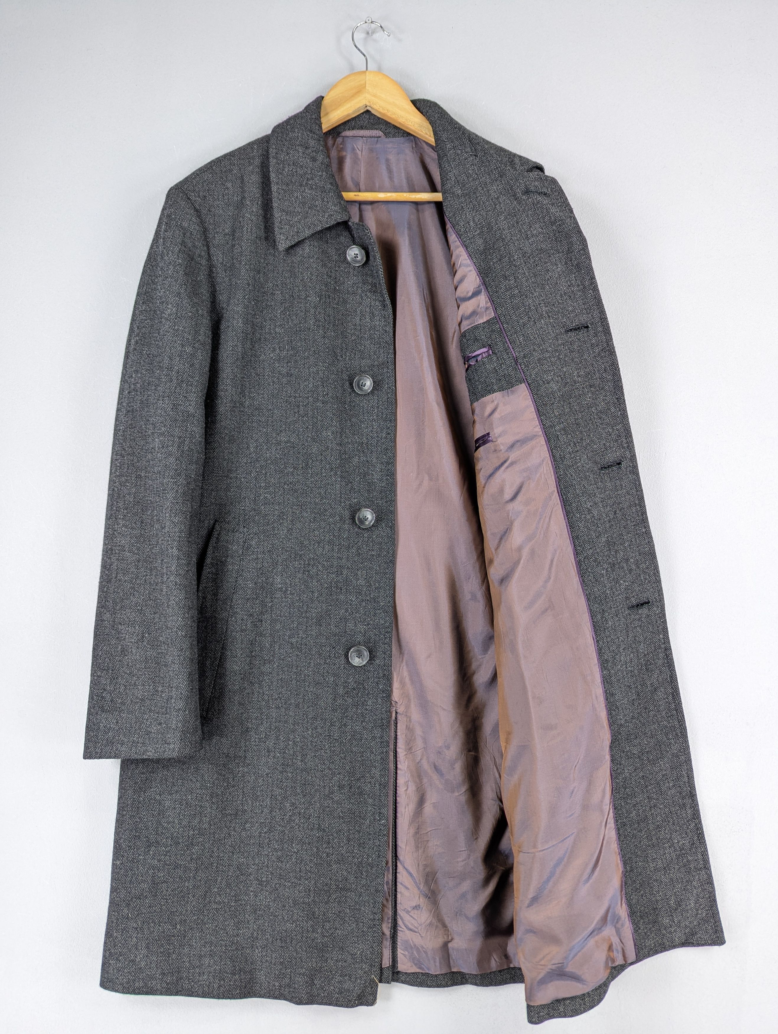 Hugo Boss Boss By Hugo Boss Herringbone Wool Long Coat Jacket Size US M / EU 48-50 / 2 - 7 Thumbnail