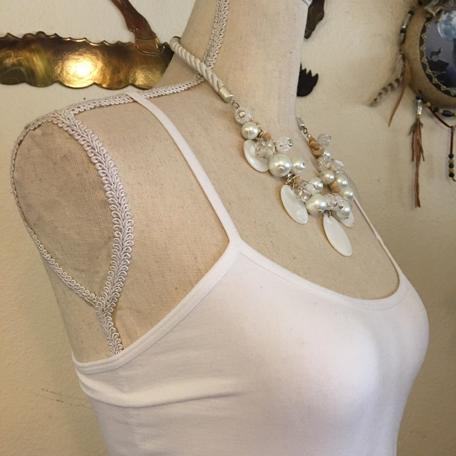 Jewelry Mother of pearl disc bead twisted satin necklace Size ONE SIZE - 2 Thumbnail