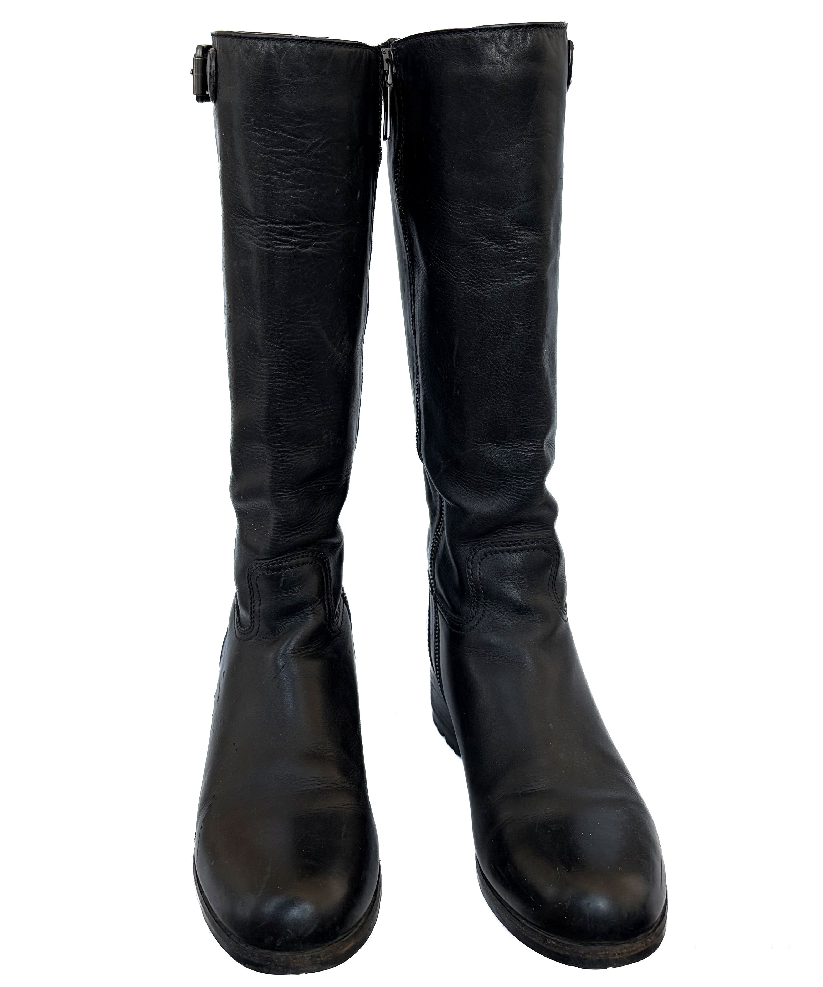 Prada PRADA Boots 1999 Leather Black Zip Logo Vintage Size 41 Size US 11 / IT 41 - 6 Thumbnail