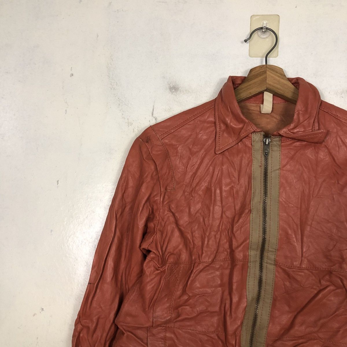 Issey Miyake 📌Vintage Biker Leather Jacket Design Works Japan Size US M / EU 48-50 / 2 - 9 Thumbnail