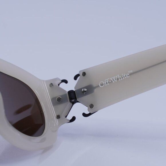 Off-White Off-White OERI14E PALMER 6164 Sunglasses Beige Oval Frame Size ONE SIZE - 7 Thumbnail