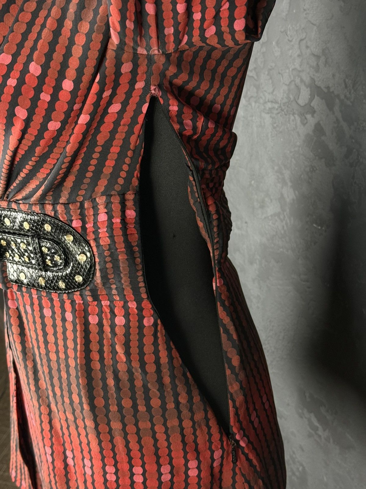 Gucci Rare! Gucci Vintage Women’s Silk Mini Dress Leather Belted Size S / US 4 / IT 40 - 12 Thumbnail