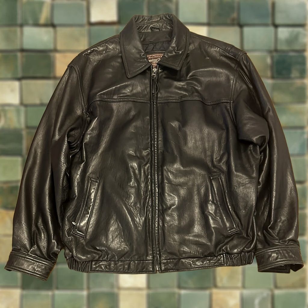 Vintage VINTAGE American Classics Full Zip Insulated Leather Jacket XL Black Motorcycle Coat Mens Size US XL / EU 56 / 4 - 1 Thumbnail