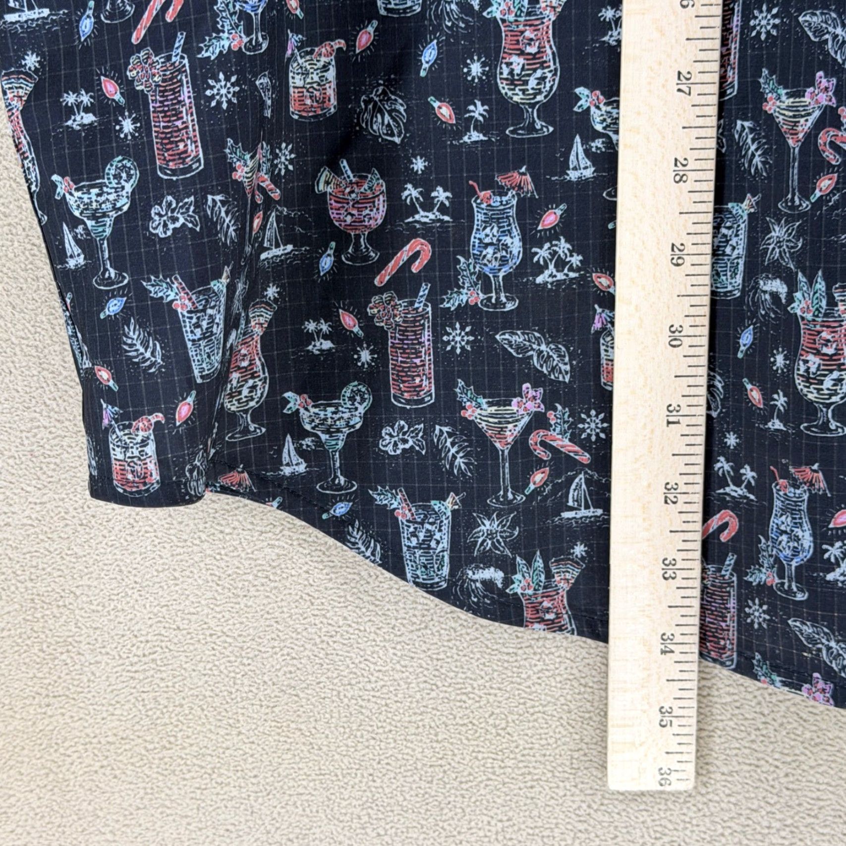 Tommy Bahama Tommy Bahama Mens 2XLTG Black Cocktail Print Short Sleeve Button Up Shirt Size US XXL / EU 58 / 5 - 6 Thumbnail