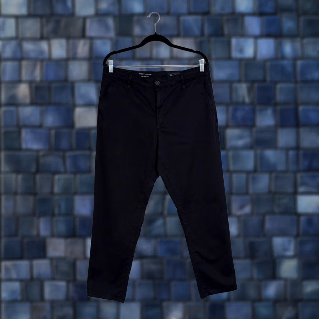 Vintage AG Adriano Goldschmied Caden Trouser Pants Womens 32 Black Stretch Twill Casual Size 24" / US 00 / IT 34 - 1 Thumbnail
