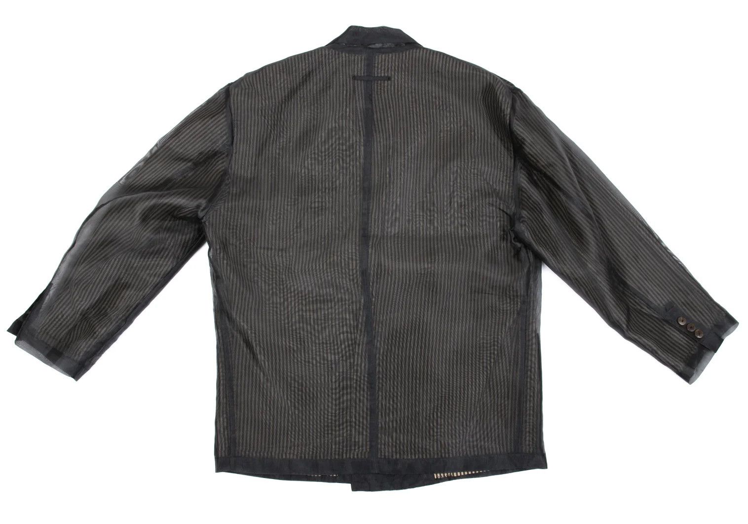 Jean Paul Gaultier Sheer Layered Stripe Jacket in Black and Beige, Size M Size US M / EU 48-50 / 2 - 13 Thumbnail