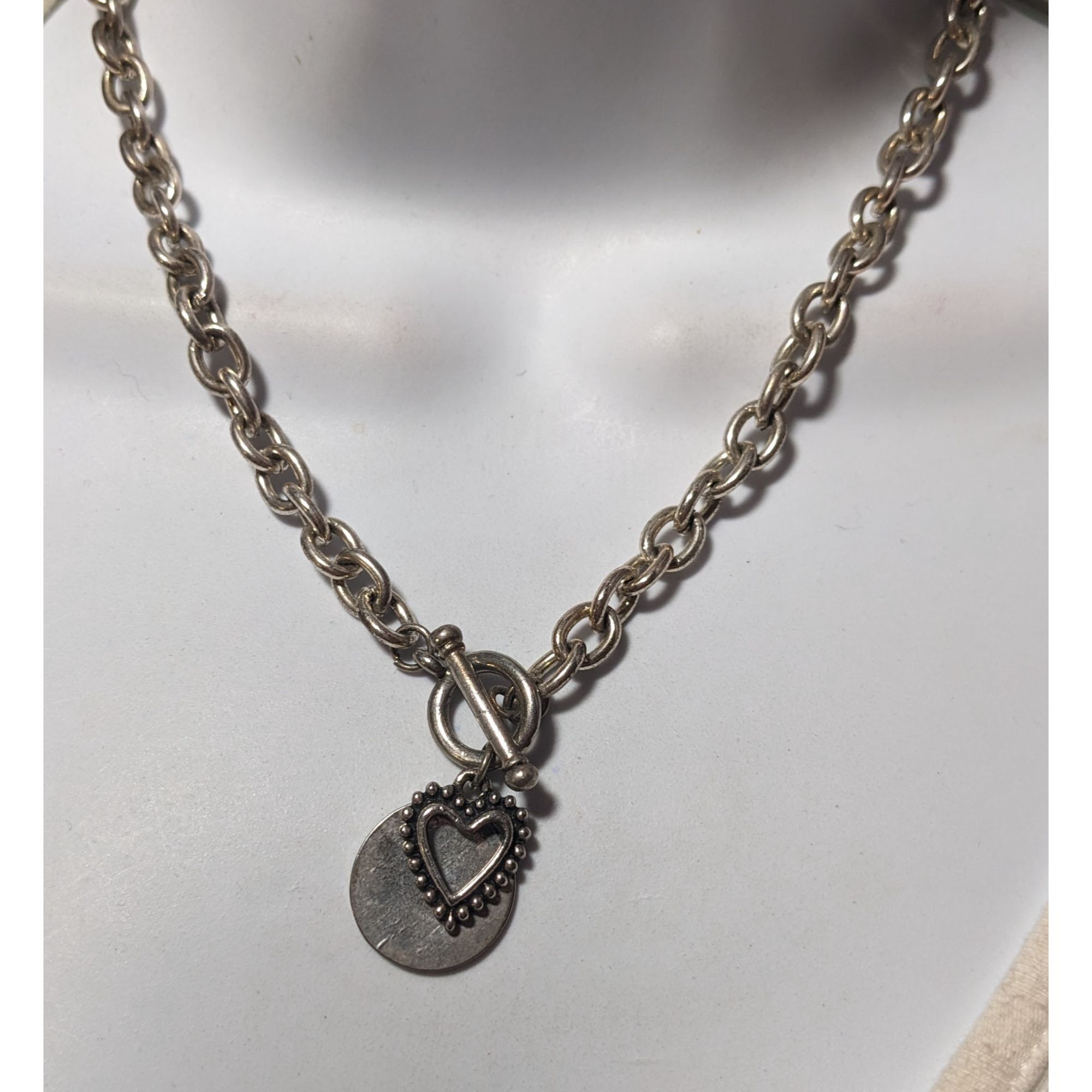 Other Silver Open Heart Pendant Toggle Necklace Size ONE SIZE - 6 Thumbnail