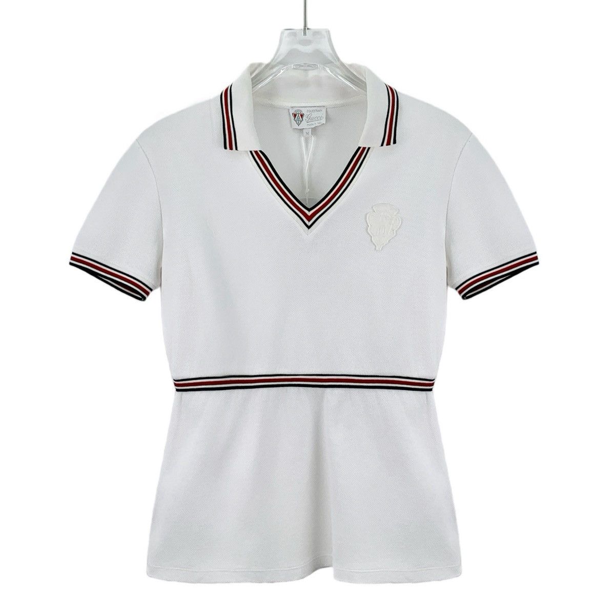 Gucci Gucci White Piqué Stripe Short Sleeve Cotton Dress K26WX Size M / US 6-8 / IT 42-44 - 1 Thumbnail