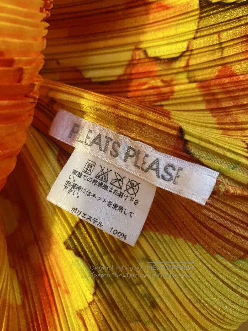 Issey Miyake Issey Miyake Floral Pleated Long Sleeve Top Size XL / US 12-14 / IT 48-50 - 3 Thumbnail