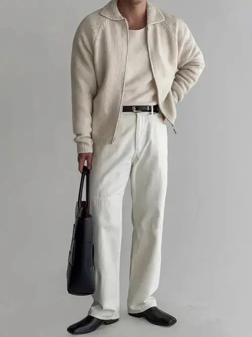 Other Vintage Beige Casual Knit Sweater Lapel Jacket Coat Size US M / EU 48-50 / 2 - 2 Thumbnail