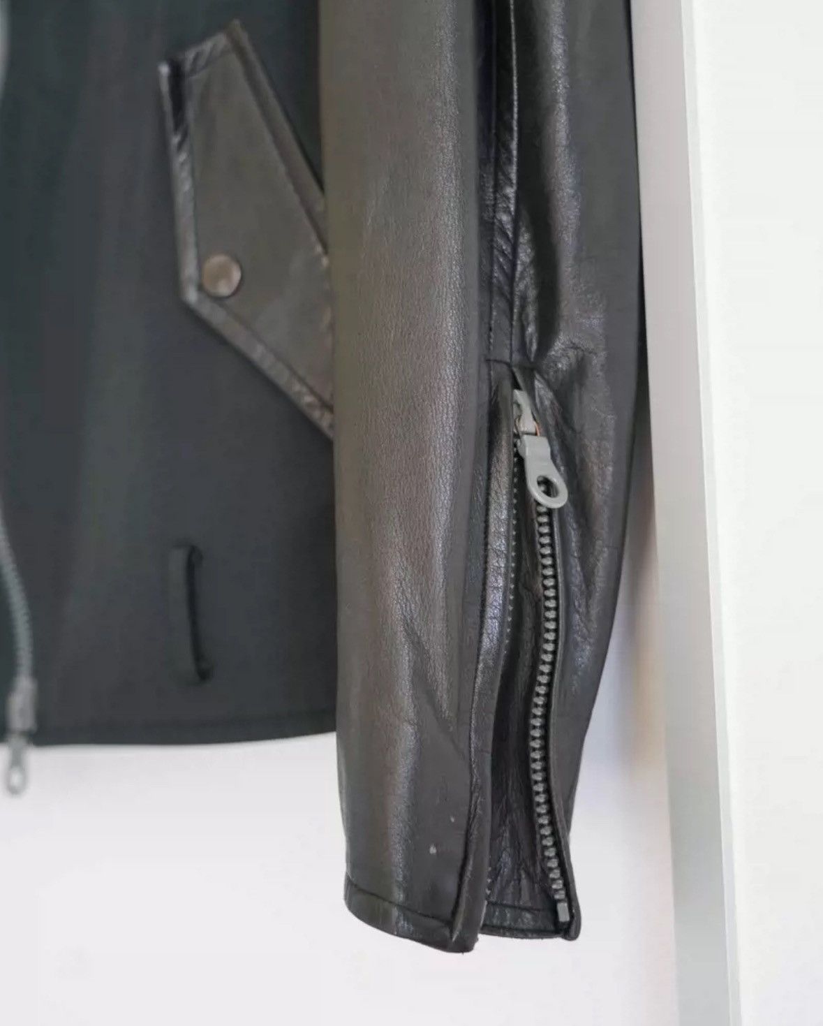 Yohji Yamamoto Yohji Yamamoto 02ss Leather Sleeve Zip Jacket 2412-Nextarrow Size US S / EU 44-46 / 1 - 6 Thumbnail