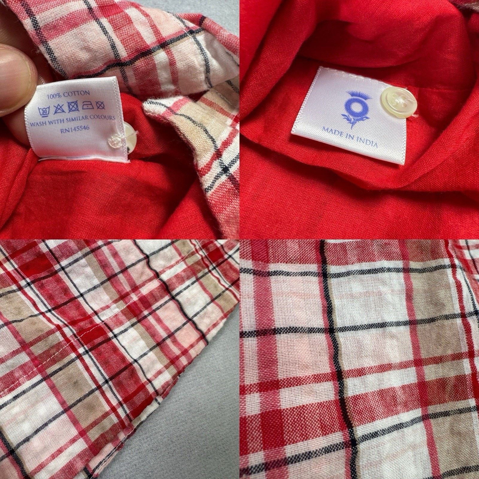 Vintage BRORA 100% Cotton Gingham Lined Chelsea Collar Dress Size 6 Size XS / US 0-2 / IT 36-38 - 22 Thumbnail