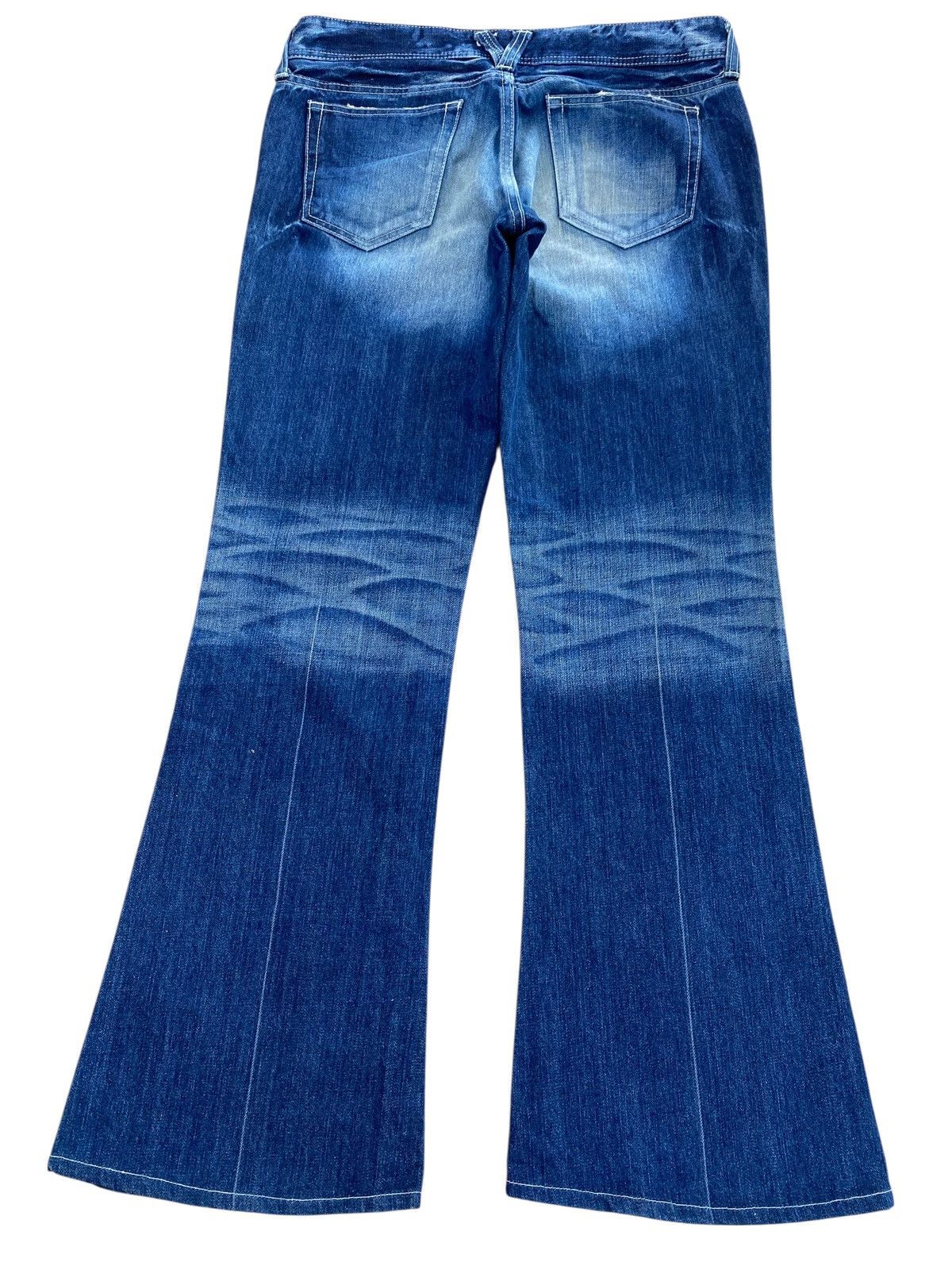 Vanquish Vanquish Gold Brand Whiskers Distressed Style Flare Jeans Size US 33 - 3 Thumbnail