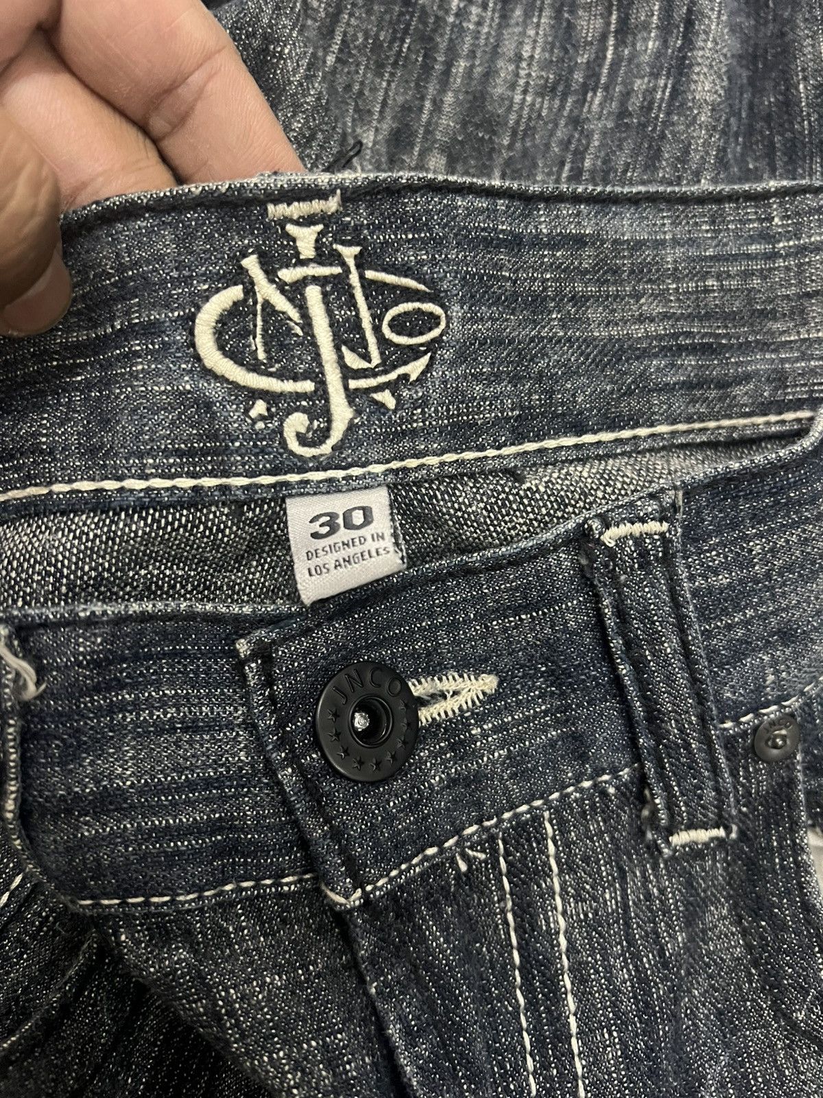 JNCO Vintage Y2K JNCO Cross Dark Wash Jeans Straight Denim Size US 32 / EU 48 - 10 Thumbnail