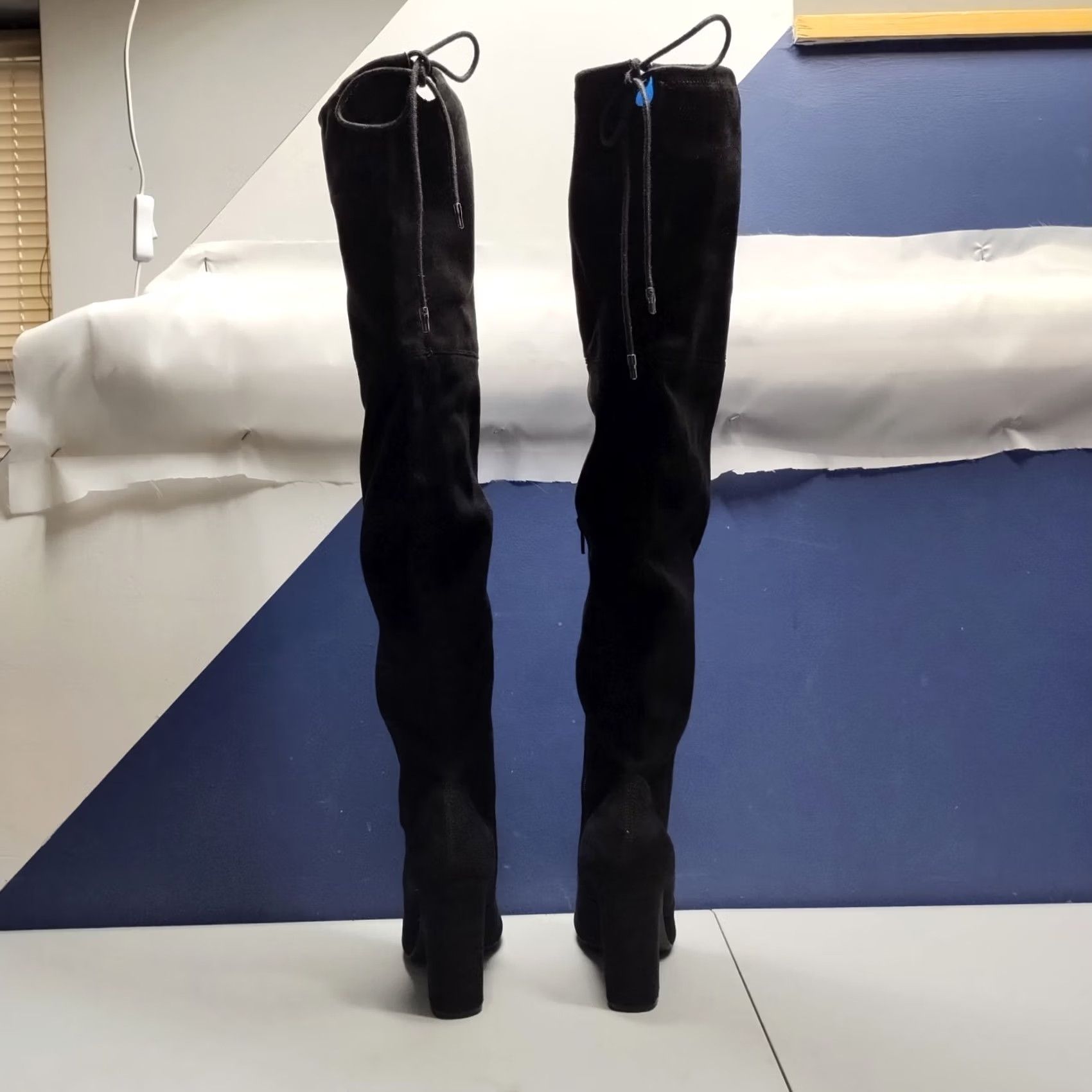 Vintage Target Olymagen Boots Womens US 7 Black Over The Knee Thigh High Pull On Size US 7 / IT 37 - 5 Thumbnail