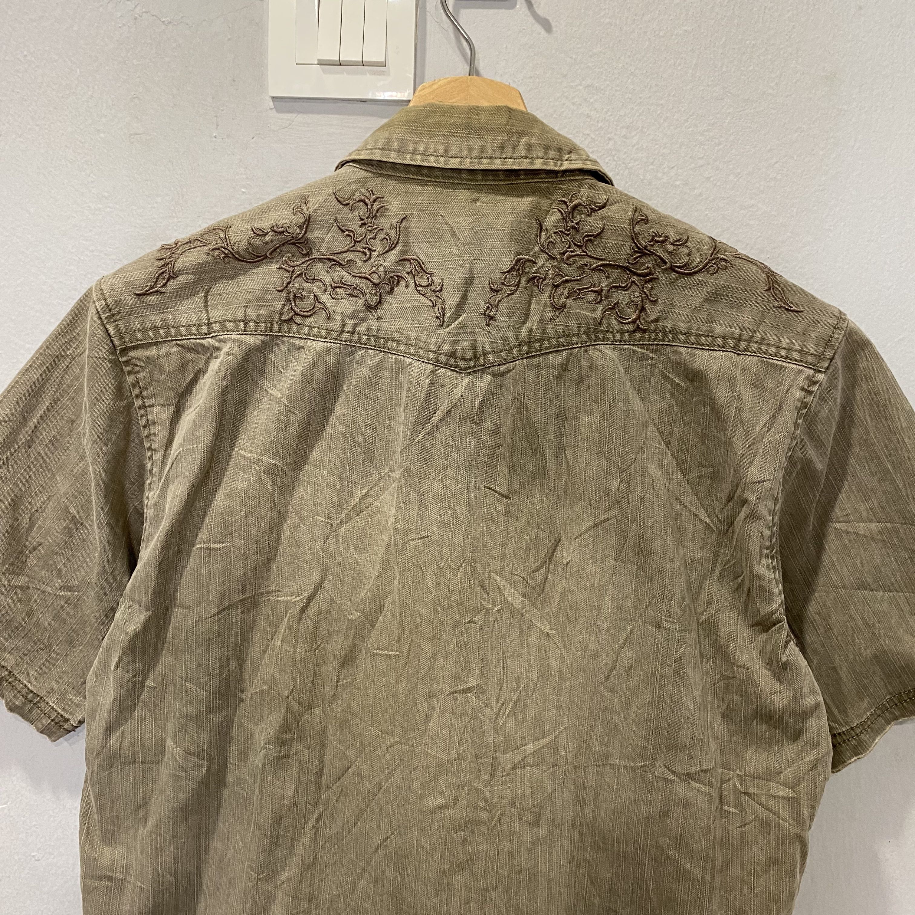 Tornado Mart Tornado Mart Japan Punk gothic embroidery faded button shirt Size US M / EU 48-50 / 2 - 10 Thumbnail