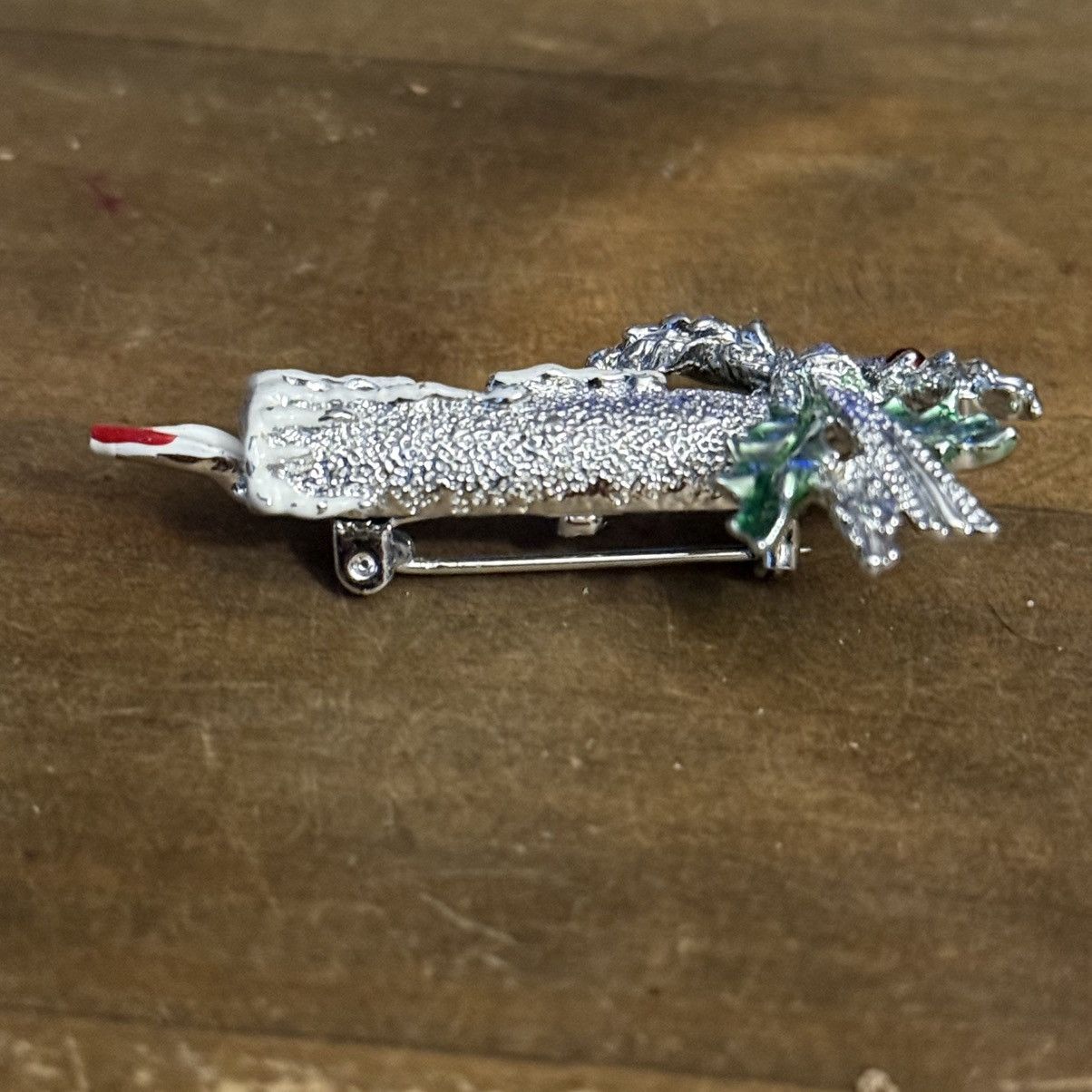 Vintage Vintage Gerry’s silver tone Christmas candle brooch Size ONE SIZE - 4 Thumbnail
