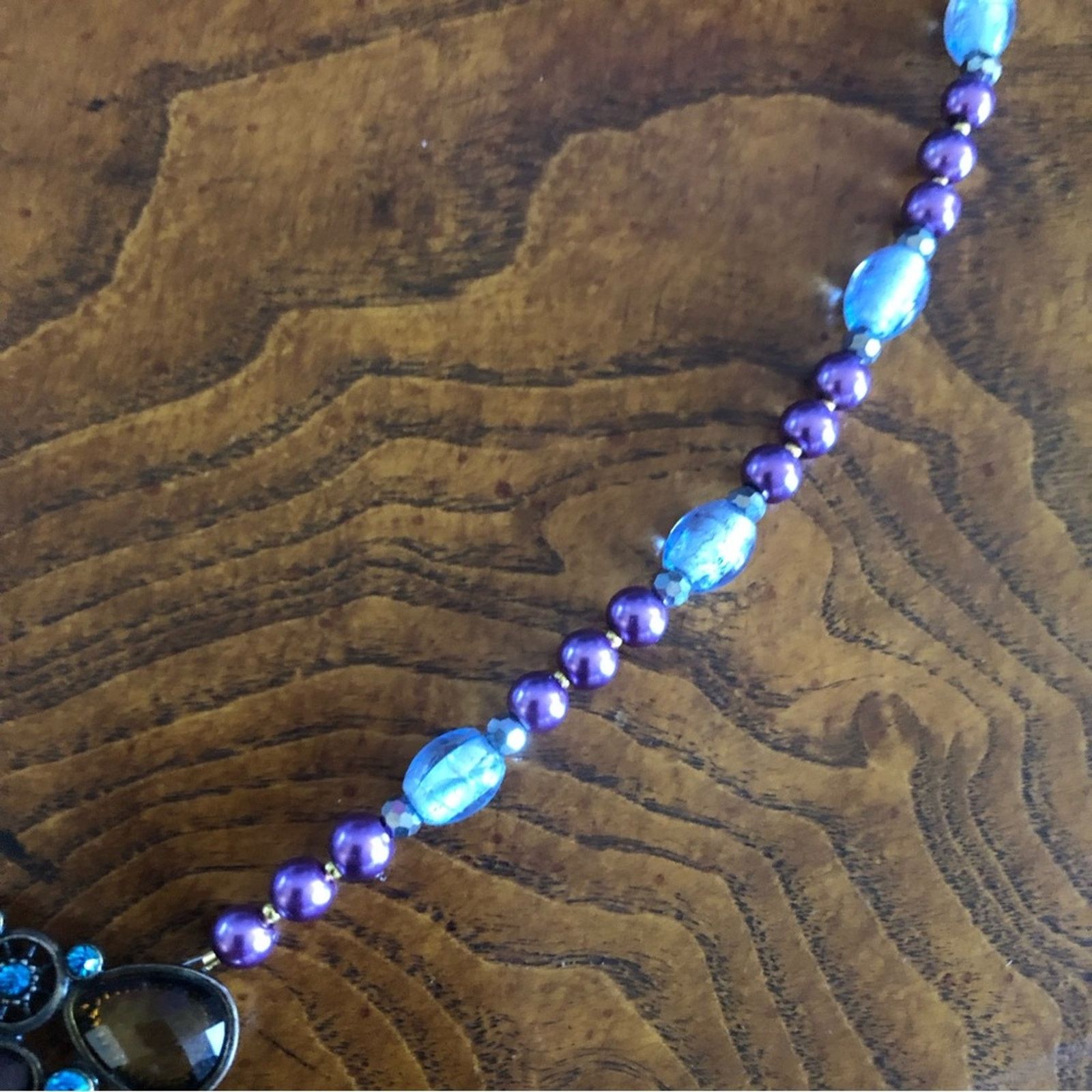 Handmade Handcrafted repurpose regal look pendant Pearl necklace Size ONE SIZE - 10 Thumbnail