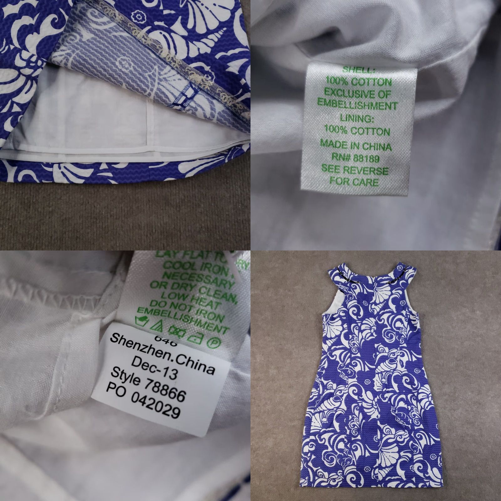 Lilly Pulitzer Lilly Pulitzer Lindy Dress Shift 0 Blue Beaded Size XS / US 0-2 / IT 36-38 - 8 Thumbnail