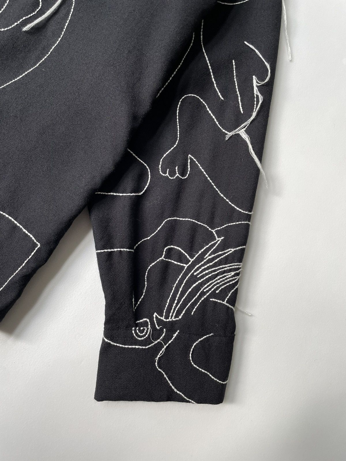 Our Legacy Black Wool Embroidered ‘Heusen’ Shirt Size US M / EU 48-50 / 2 - 9 Thumbnail