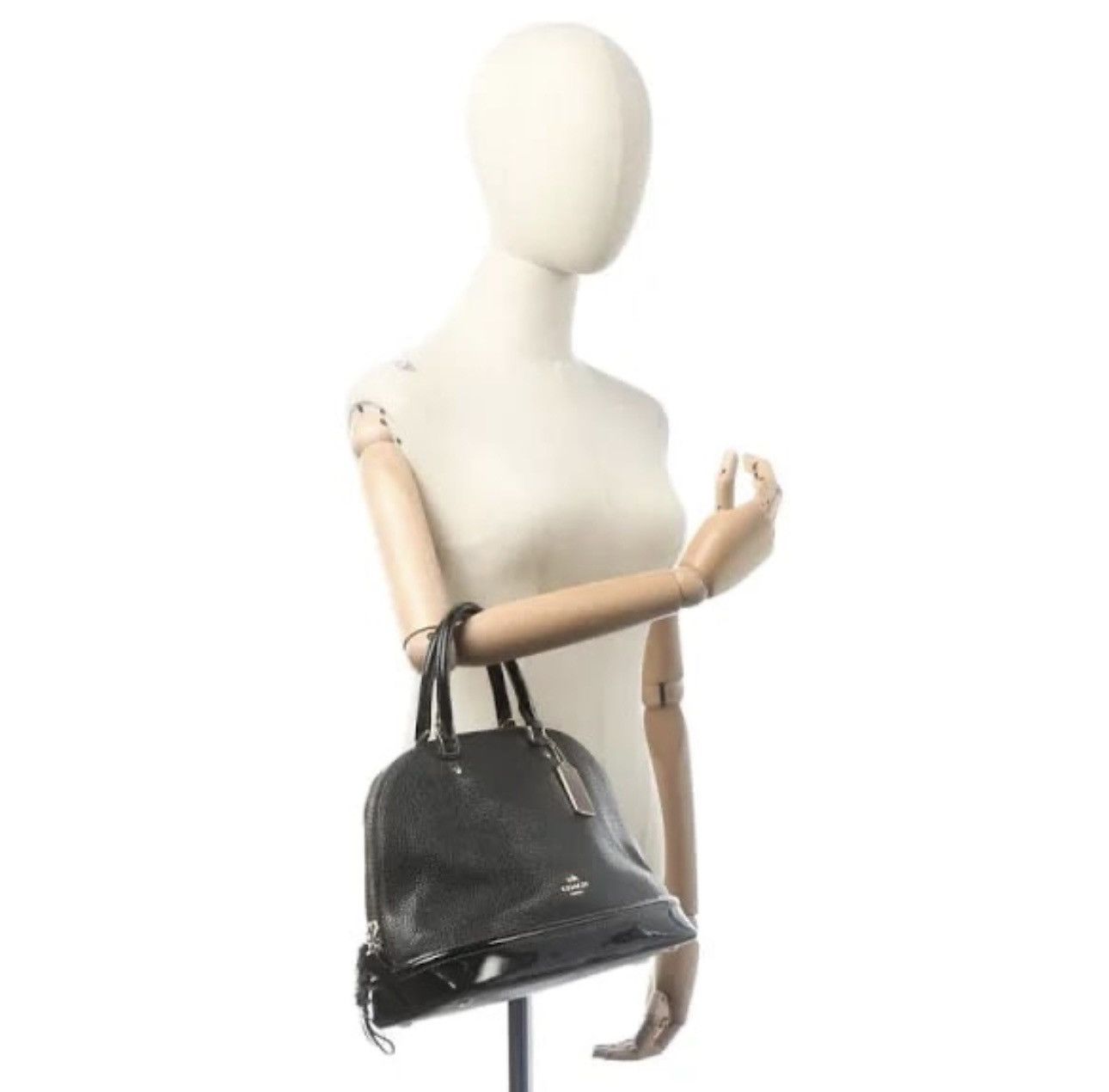 Coach Coach Sierra domed leather large satchel bag in black Size ONE SIZE - 9 Thumbnail