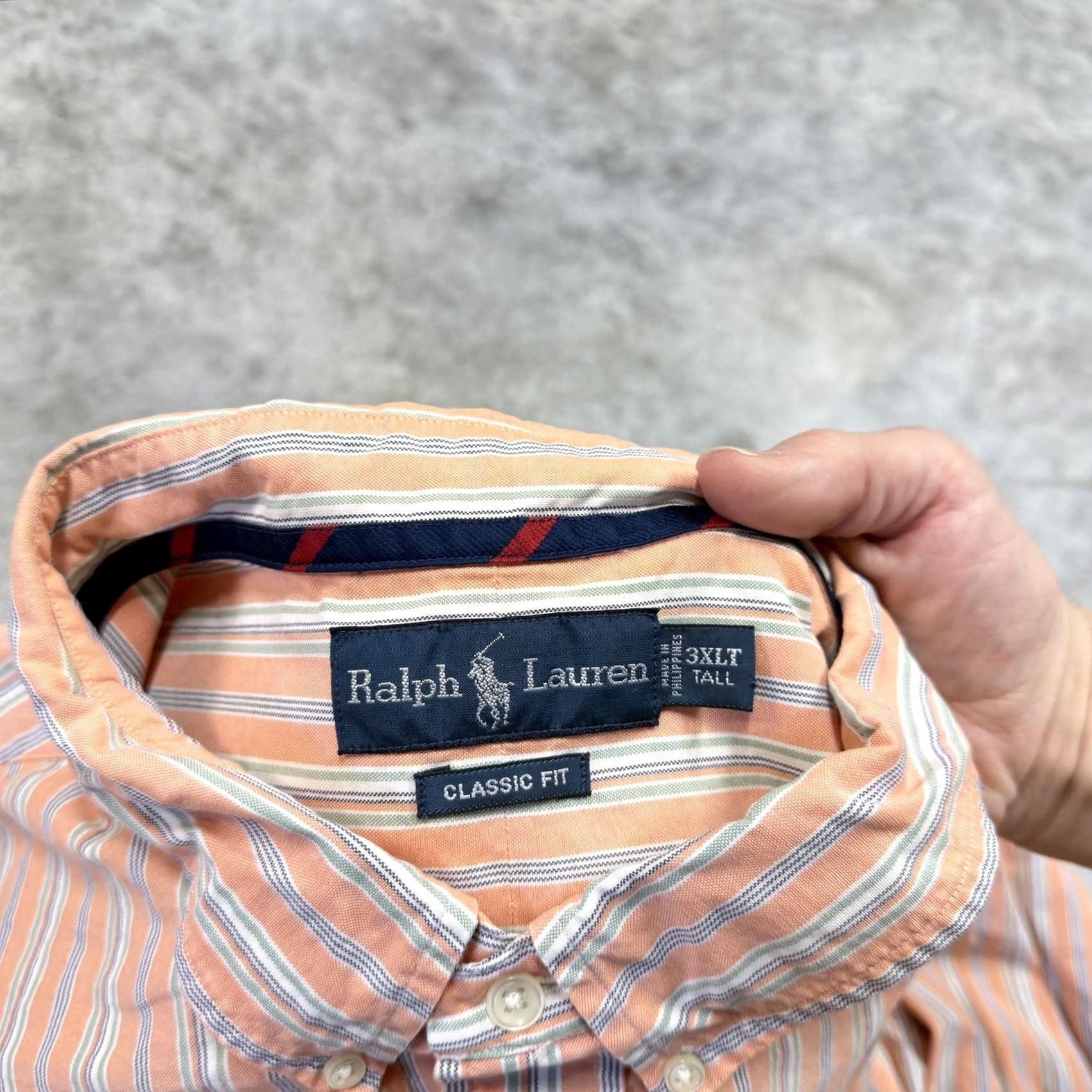 Ralph Lauren Ralph Lauren Shirt Mens 3XLT Orange Striped Button-Down Long Sleeve Pony Logo Size US XXL / EU 58 / 5 - 3 Thumbnail