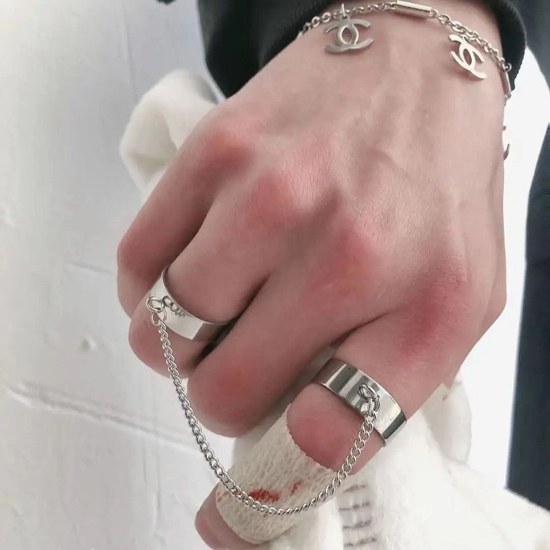 Other Retro Chain Connected Cross Ring Size ONE SIZE - 3 Thumbnail
