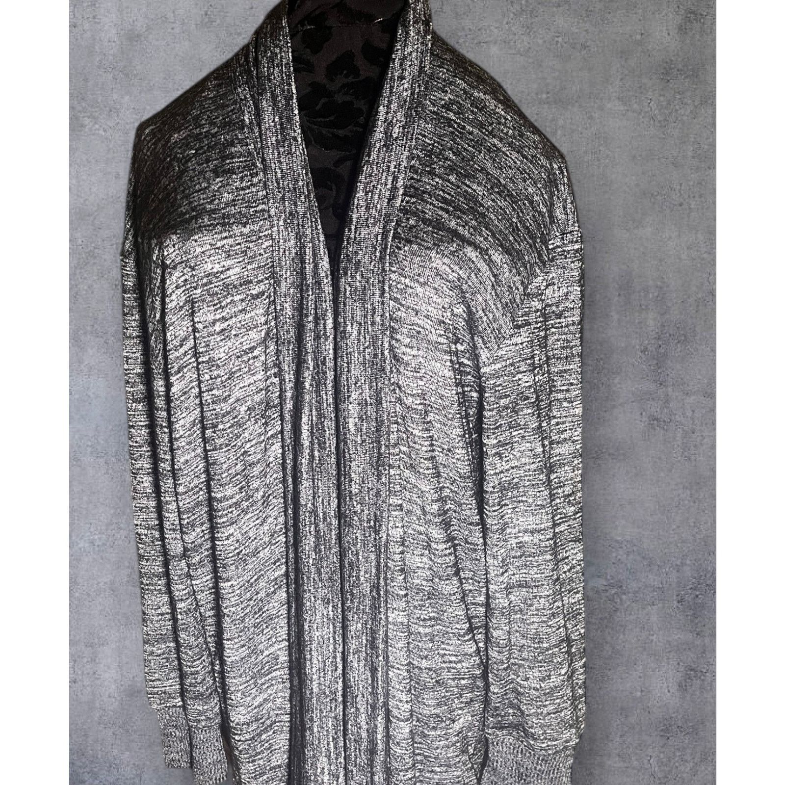 Gap GAP Lightweight Cardigan Space Dye Black White Gray Sz Large Size L / US 10 / IT 46 - 4 Thumbnail