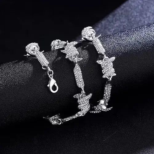VIBE Bling Crystal Barbed Wire Link Choker Necklace Size ONE SIZE - 2 Thumbnail