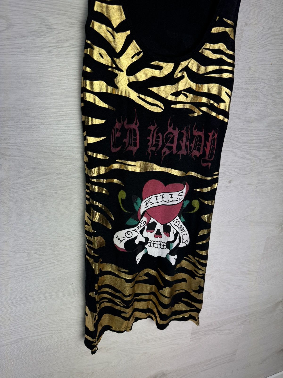 Ed Hardy Ed Hardy Dress Gold Zebra Skull Graphic Size M / US 6-8 / IT 42-44 - 6 Thumbnail
