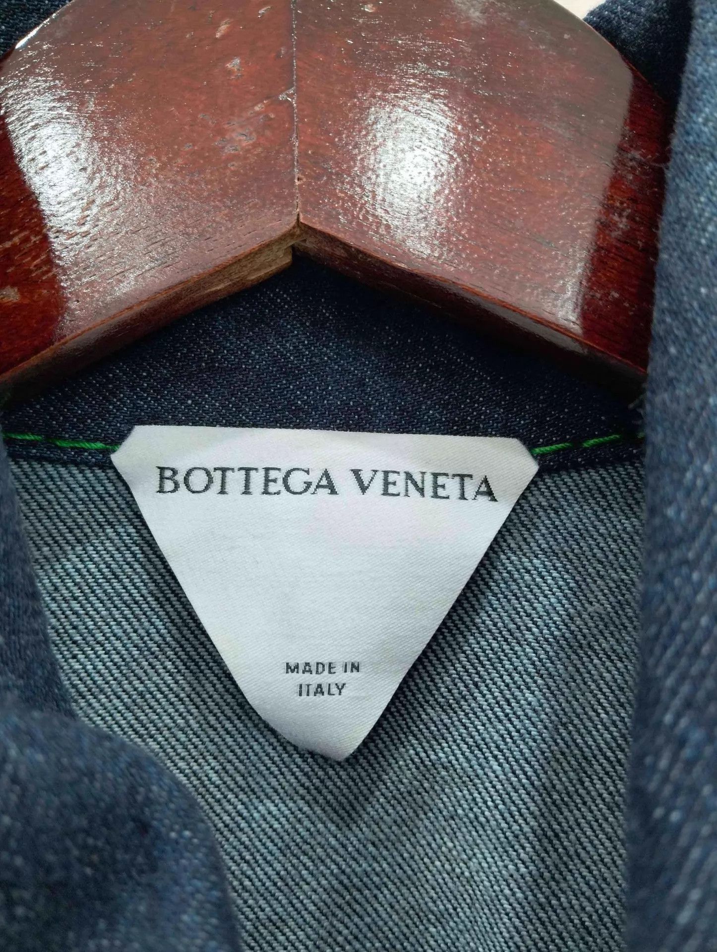 Bottega Veneta Blue Denim Jacket with Green Stitching Size S Size US S / EU 44-46 / 1 - 4 Thumbnail