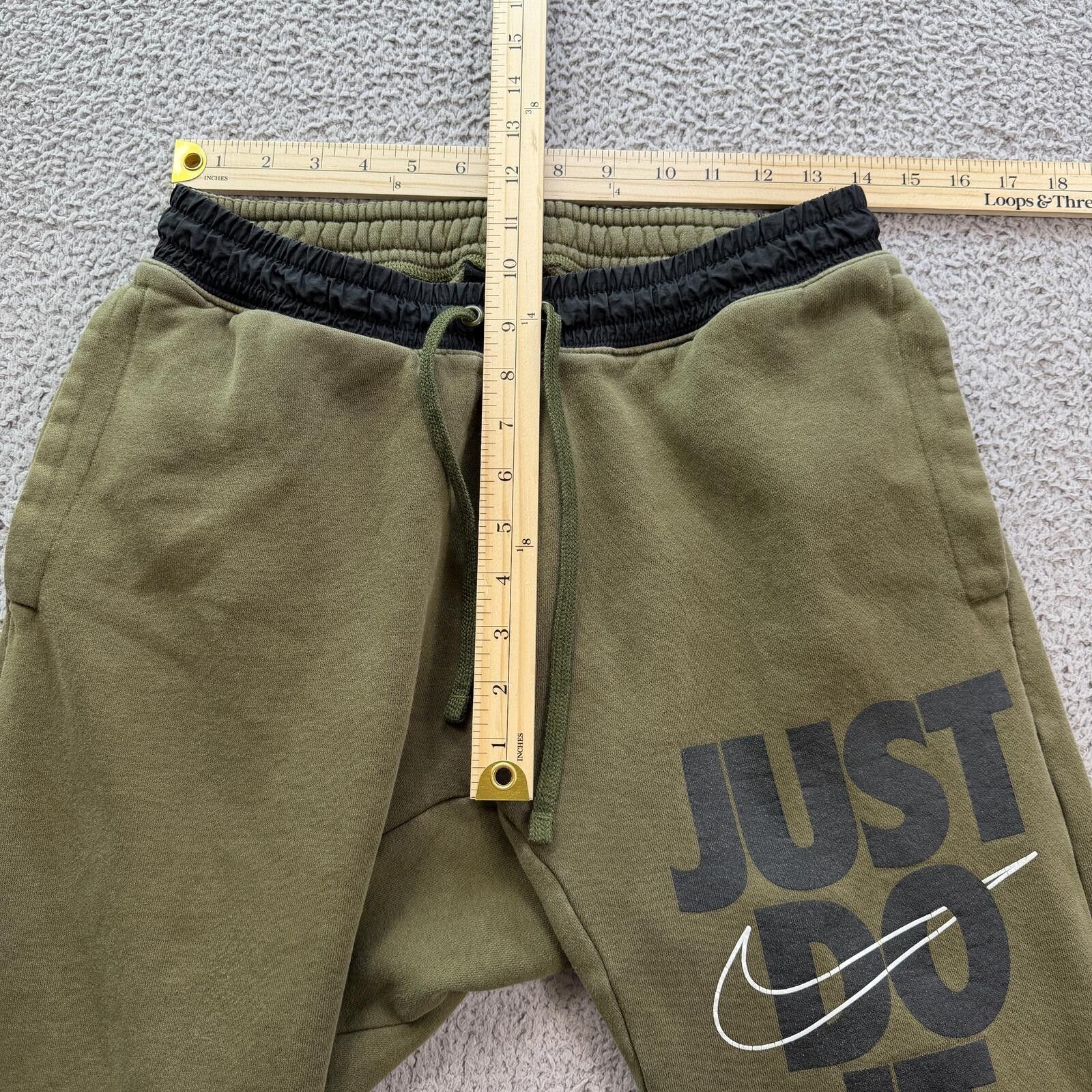 Nike Nike Just Do It Olive Green Fleece Jogger Sweatpants Mens S Size US 30 / EU 46 - 4 Thumbnail