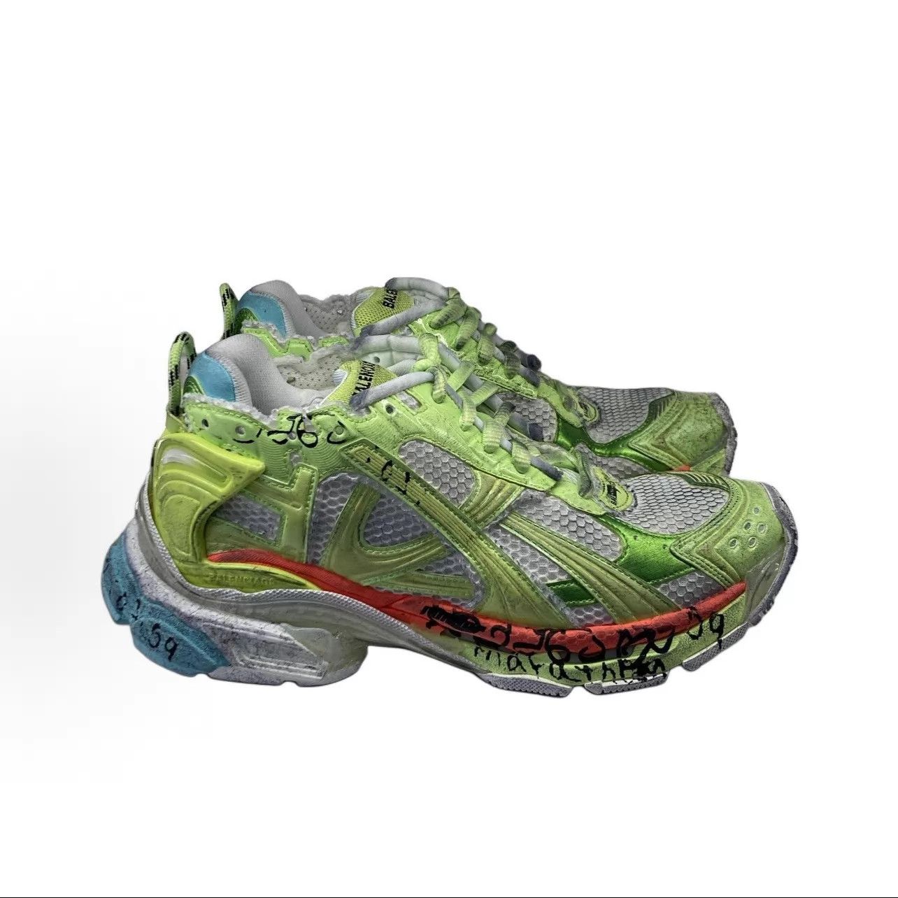 Balenciaga Balenciaga Runner Men's Low-Top Distressed Fluo Green Sneakers Size US 7 / EU 40 - 9 Thumbnail