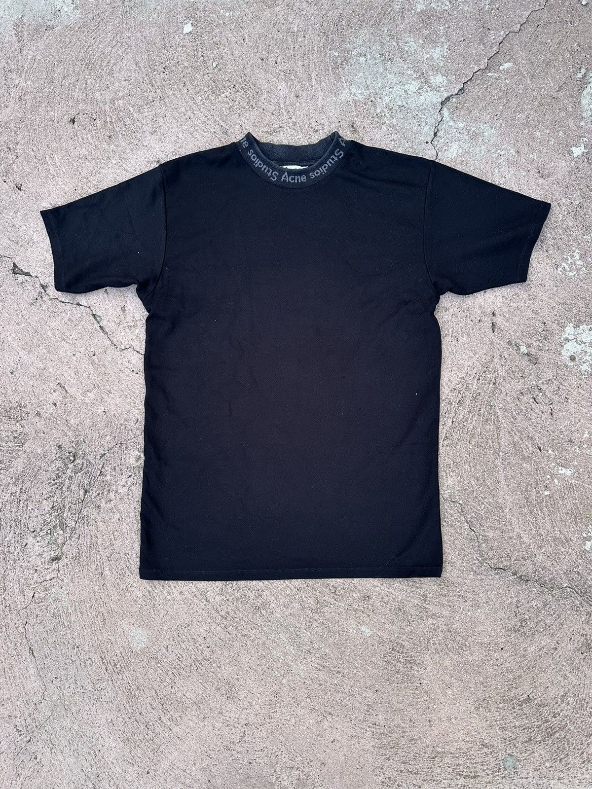 Acne Studios Acne Studios Black Ribbed Logo T Shirt Tee Rare | Grailed