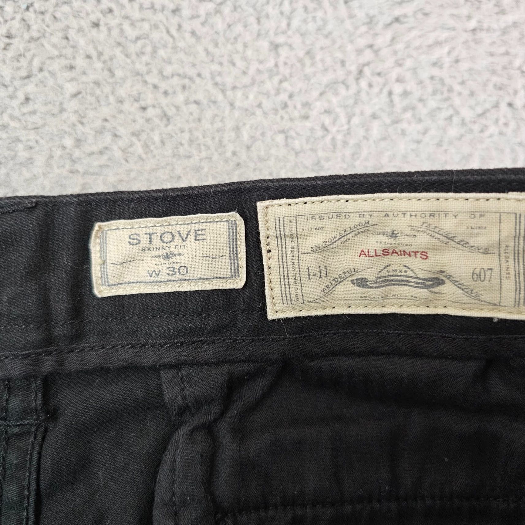 Allsaints AllSaints Pants Mens Slim Chino 30x30 Black Cotton Stretch Skinny Fit casual casual Travel 30 in Black Mens Pants Size US 30 / EU 46 - 4 Thumbnail