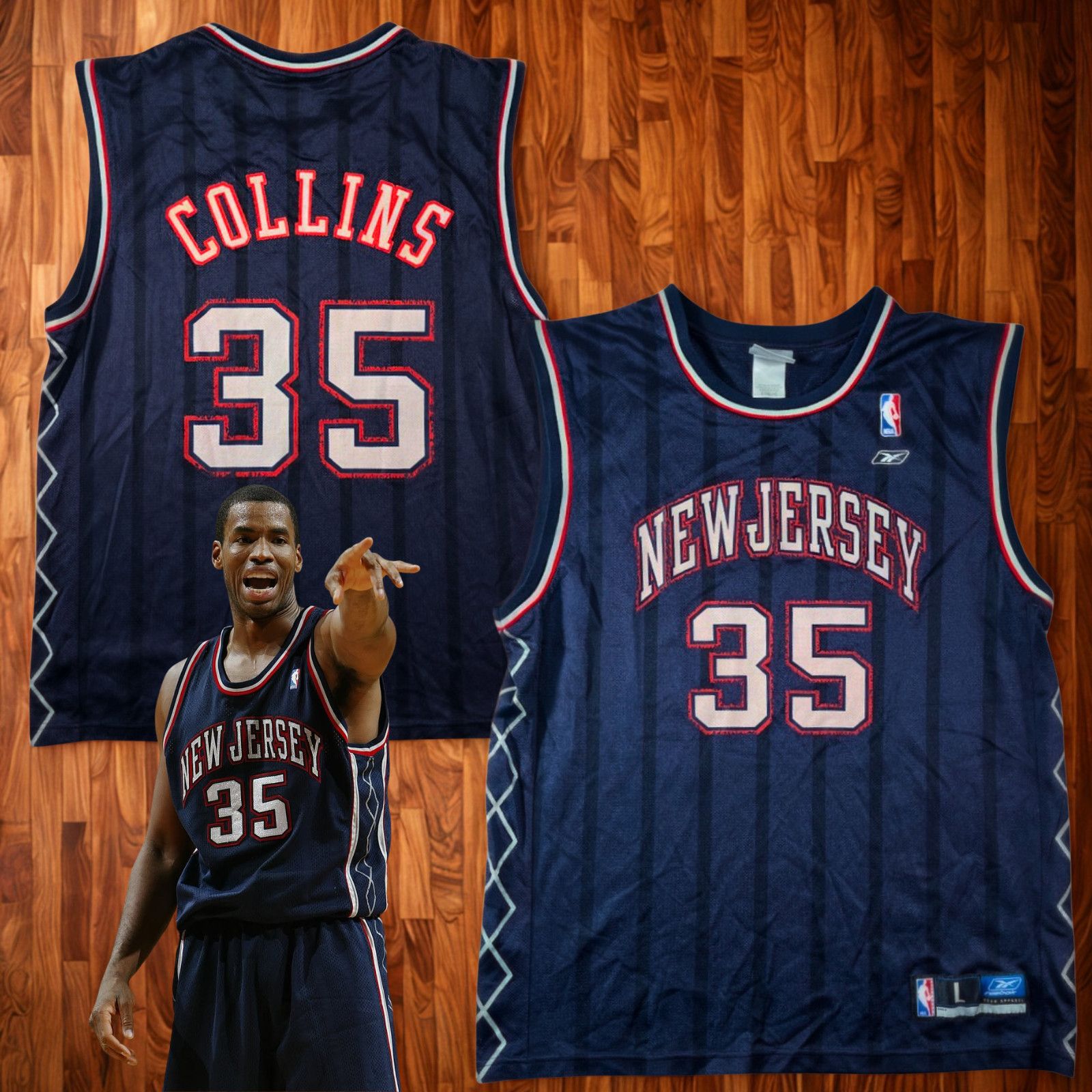 Reebok Jason Collins New Jersey Nets Reebok Jersey Y2K Size L Rare Size US L / EU 52-54 / 3 - 1 Thumbnail