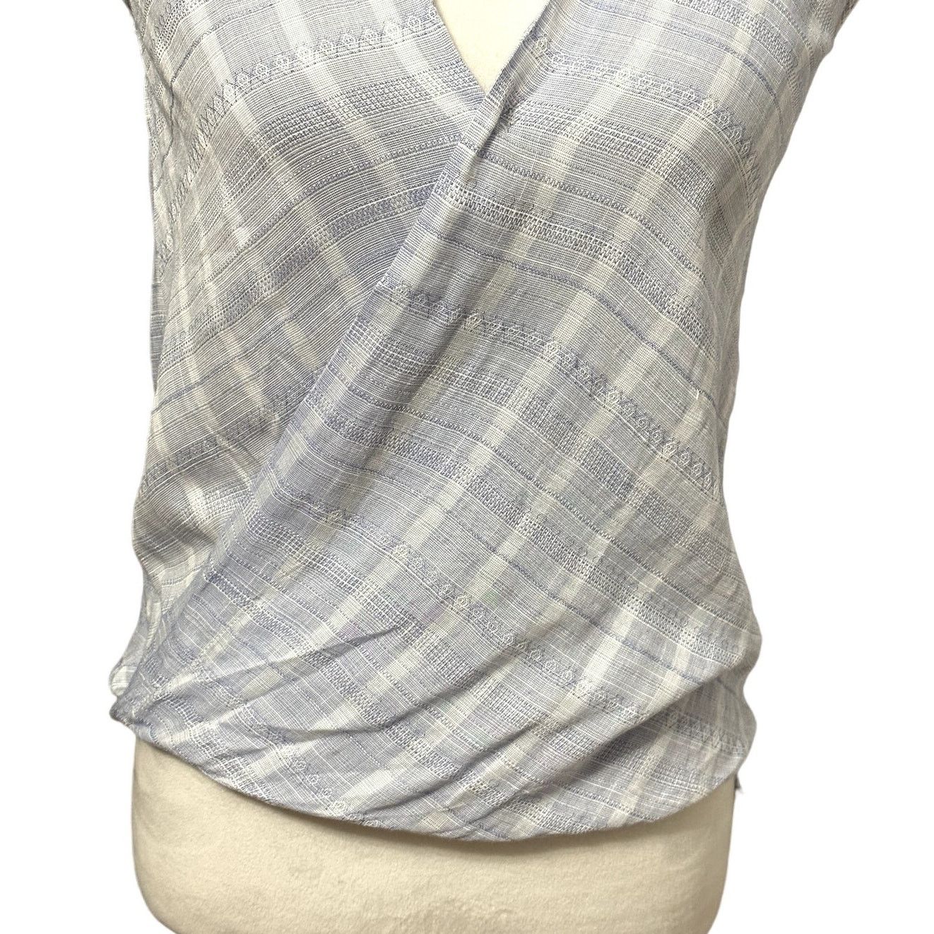 Other Harper Draped Blouse HighLow Stripe Sleeveless BlueWhite XXS Size XXS / US 00 / IT 34 - 3 Thumbnail