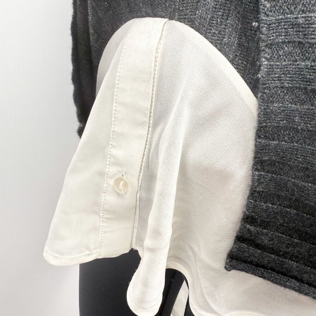 Brochu Walker BROCHU WALKER The Looker V-Neck Grey White Sweater Dress XS Size XS / US 0-2 / IT 36-38 - 9 Thumbnail
