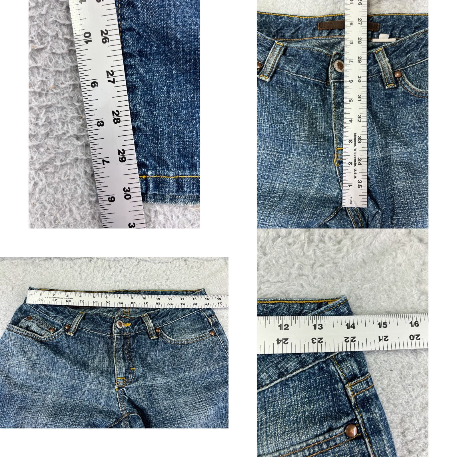 Denime FRX Jeans Womens 27 Blue Denim Bootcut Flared Low Rise 25x30 READ Size 27" / US 4 / IT 40 - 8 Thumbnail