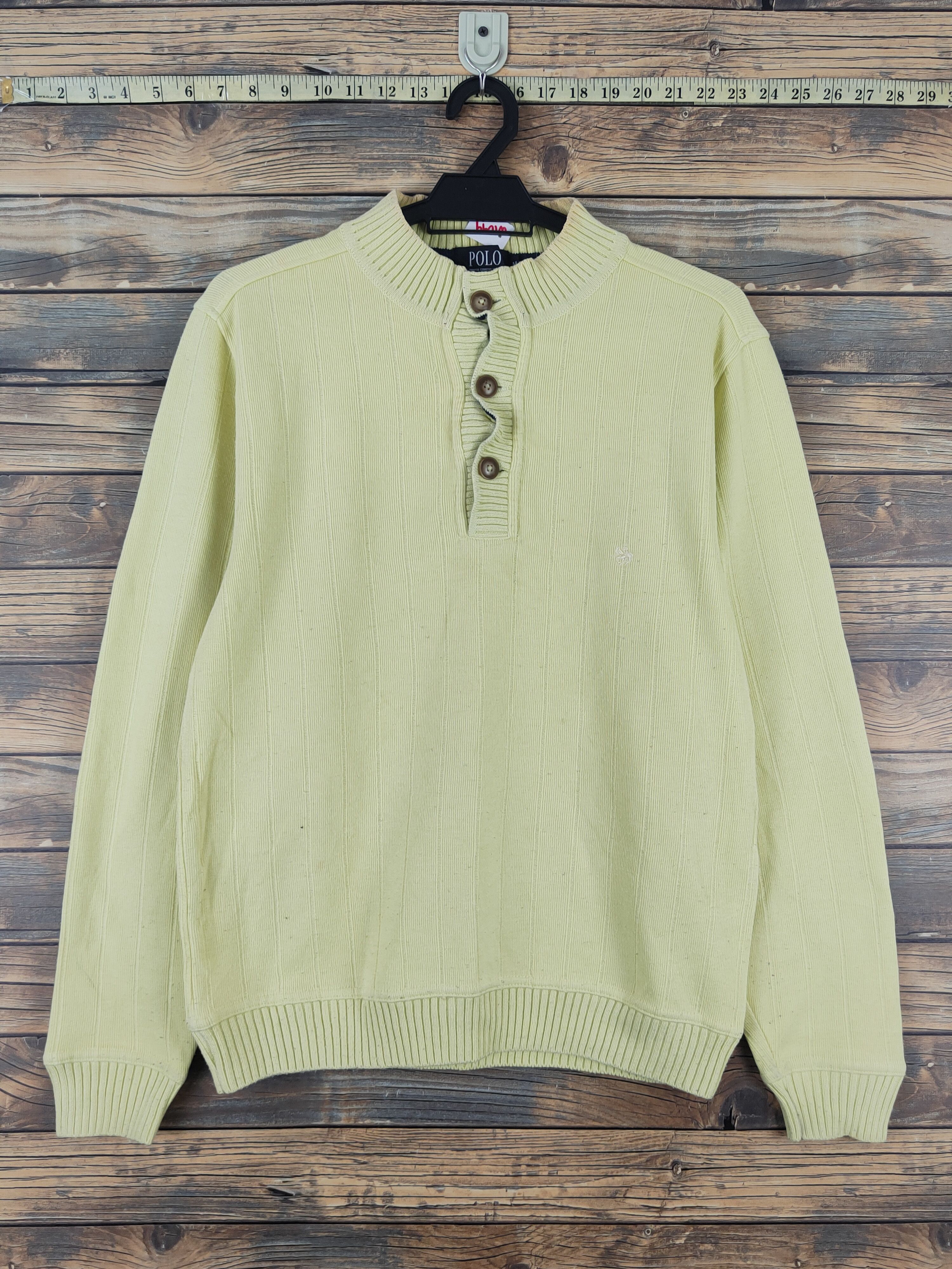 Homespun Knitwear × Japanese Brand × Vintage Polo Yellow Knitwear Sweatshirts #W1099 Size US M / EU 48-50 / 2 - 1 Thumbnail