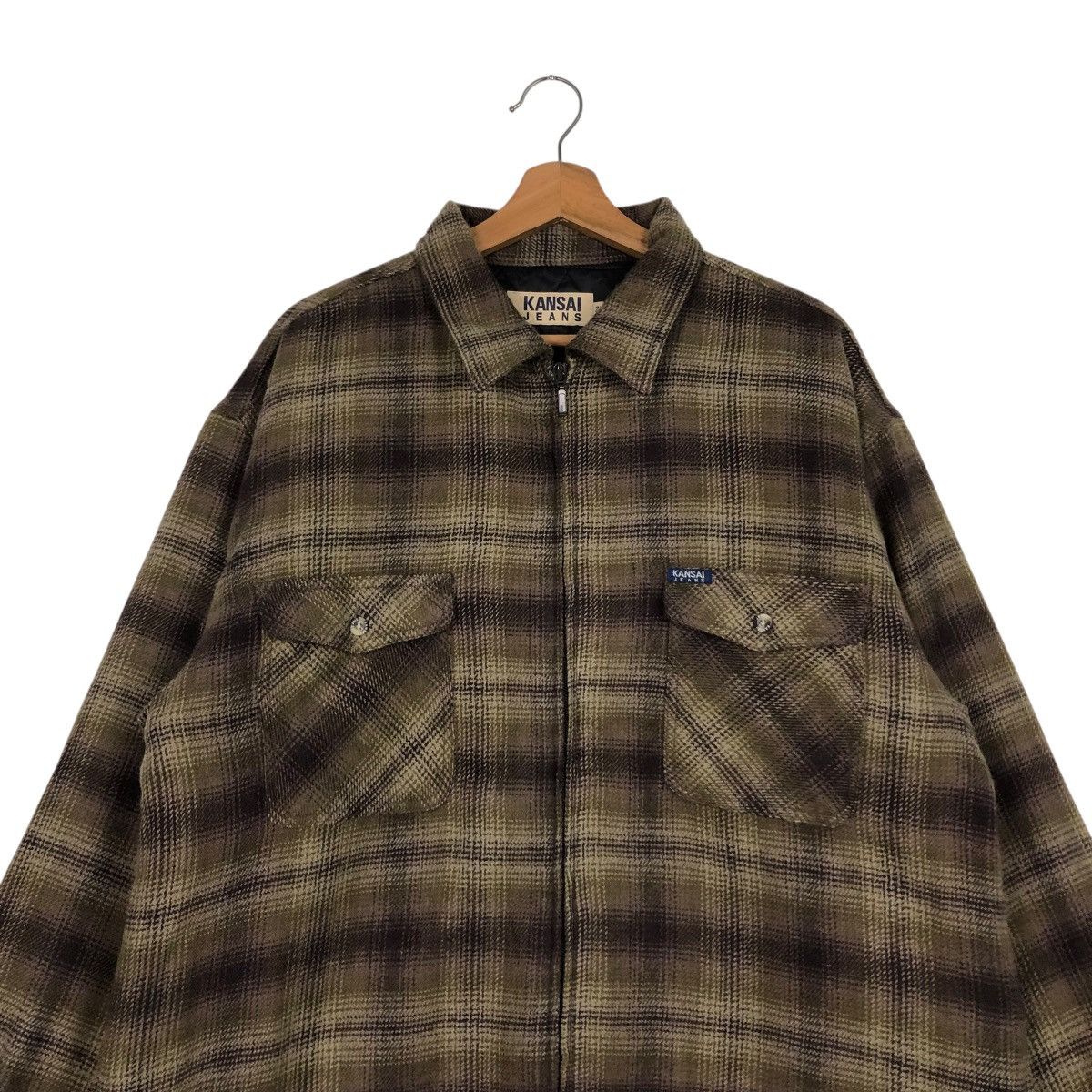 Japanese Brand 🔥VINTAGE WORK SHIRT CHORE JACKET KANSAI JEANS TARTAN DESIGN Size US XL / EU 56 / 4 - 5 Thumbnail