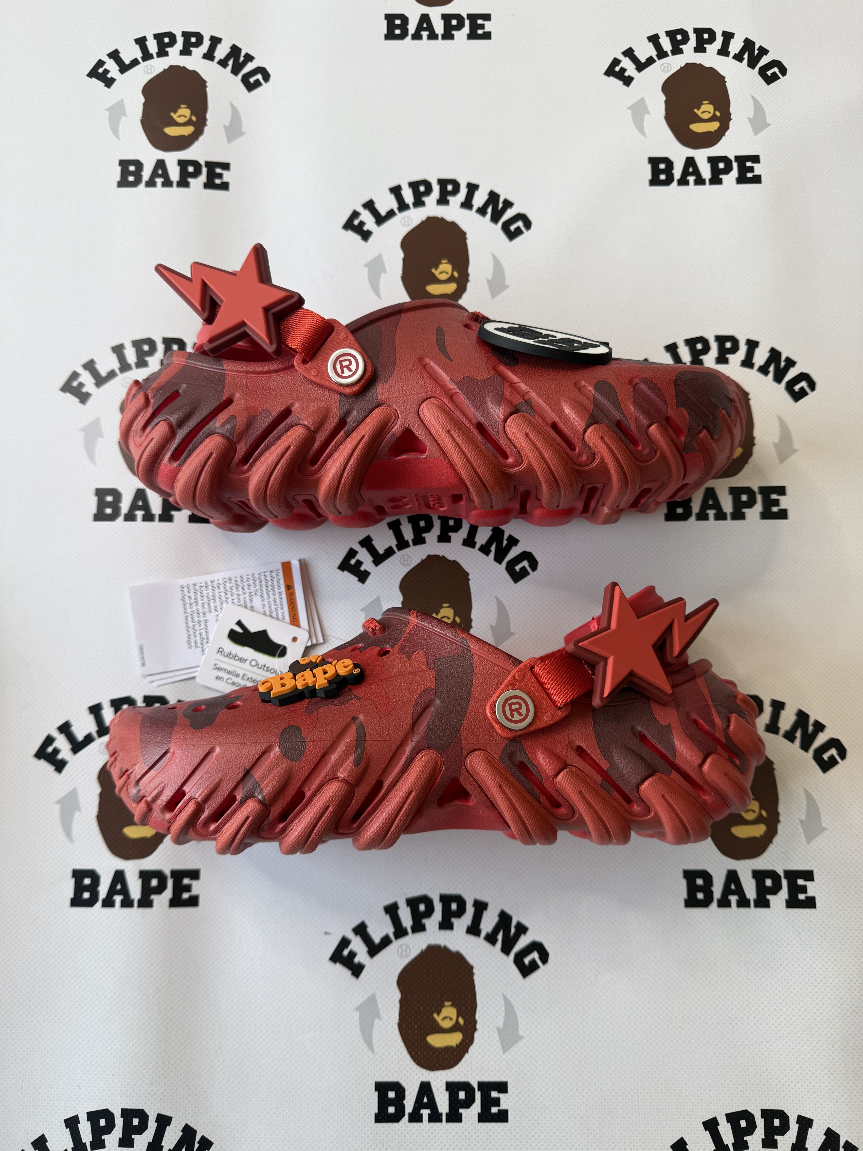 Bape × Crocs BAPE X CROCS ECHO RED Size US 8.5 / EU 41-42 - 3 Thumbnail